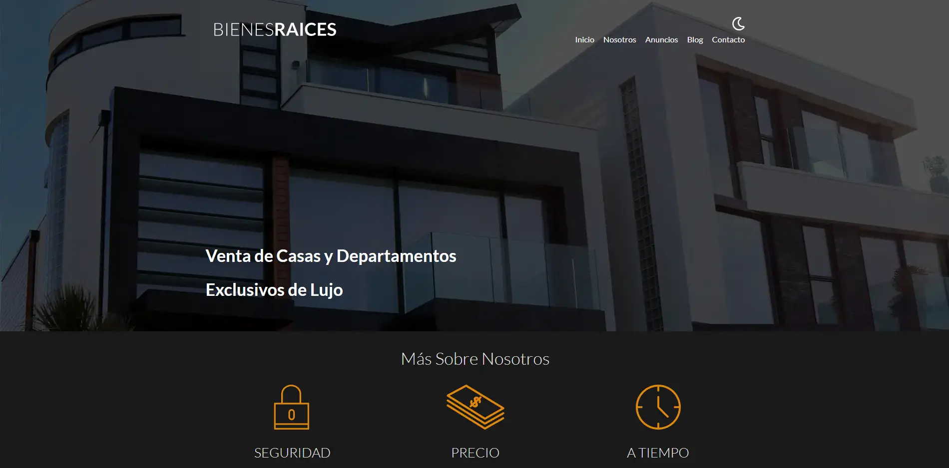 Imagen de la web Bienes Raíces