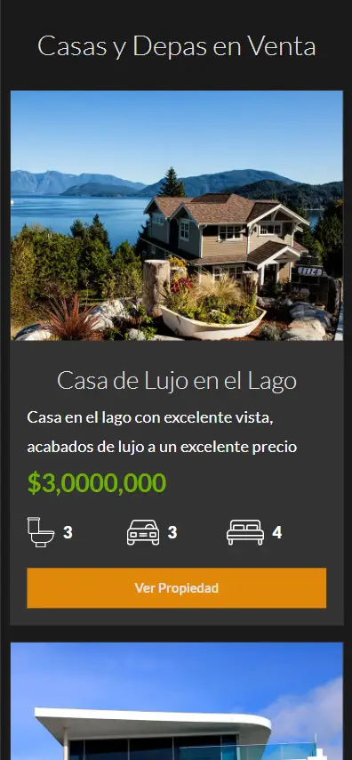 Imagen de la web Bienes Raíces