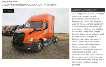 2022 FREIGHTLINER, CASCADIA 126