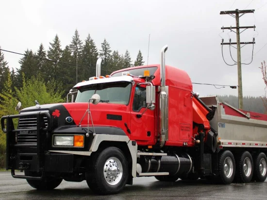 2006 MACK, CL733 Tri-Drive Dump Truck with Crane and Sleeper - Image #1