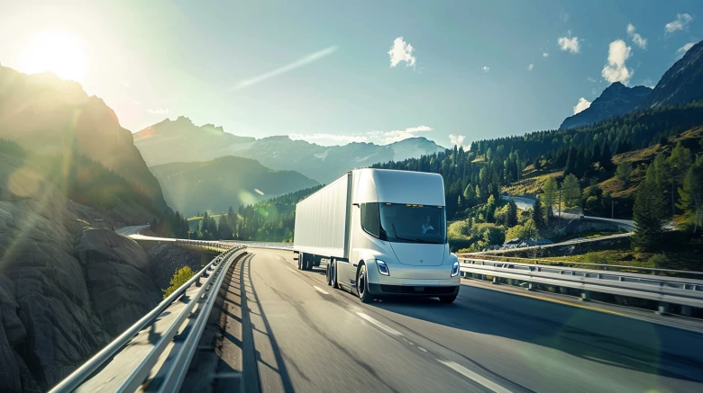 An electric semi truck