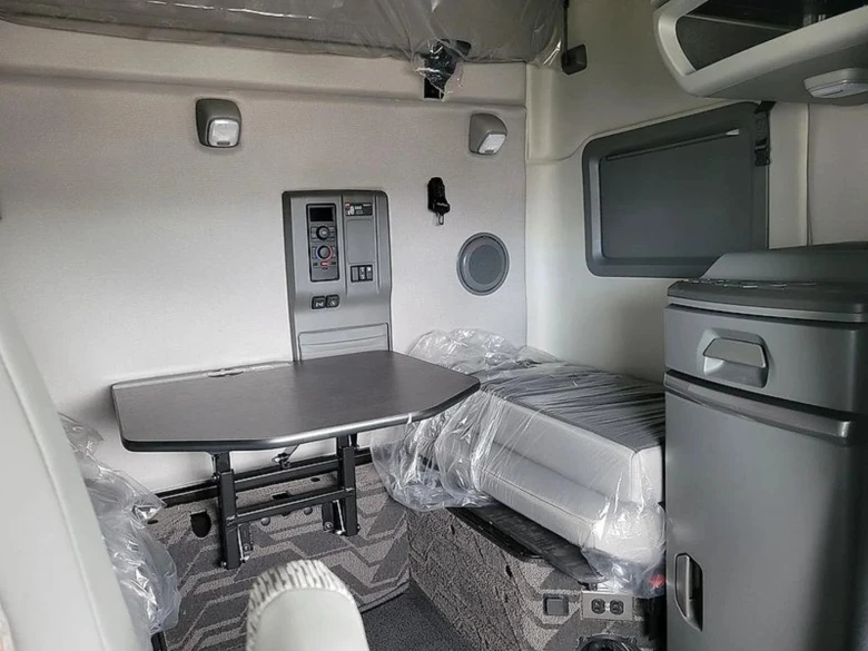 Inside of Volvo VNL semi truck cab interior