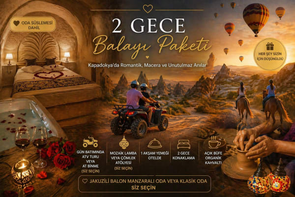 2 Nights Cappadocia Honeymoon Experience – Kısmet Cave Mansion