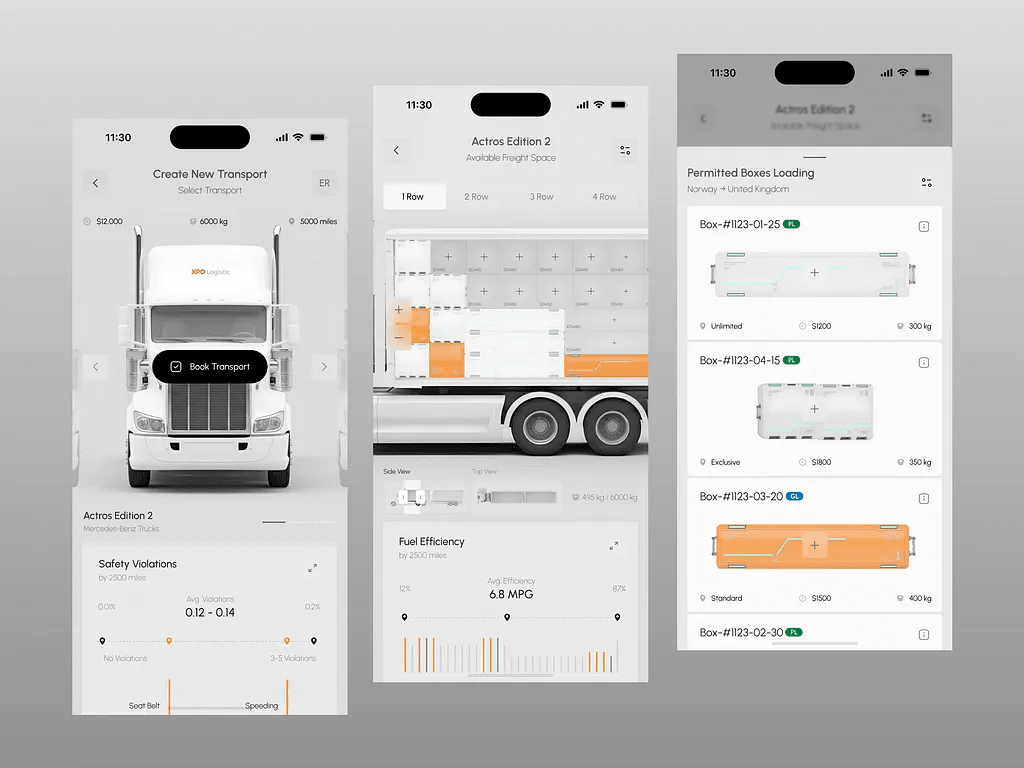 XPO Logistic TMS – Truck Management Dashboard