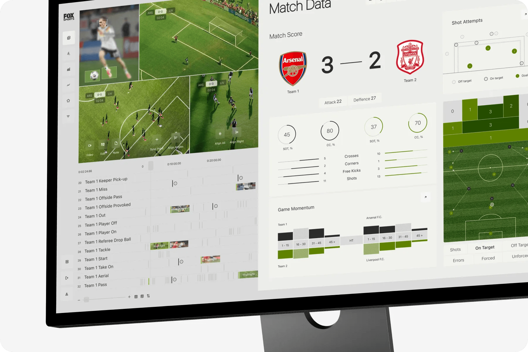 Enhancing Sports Interface: FOX Sports UI by Rondesignlab