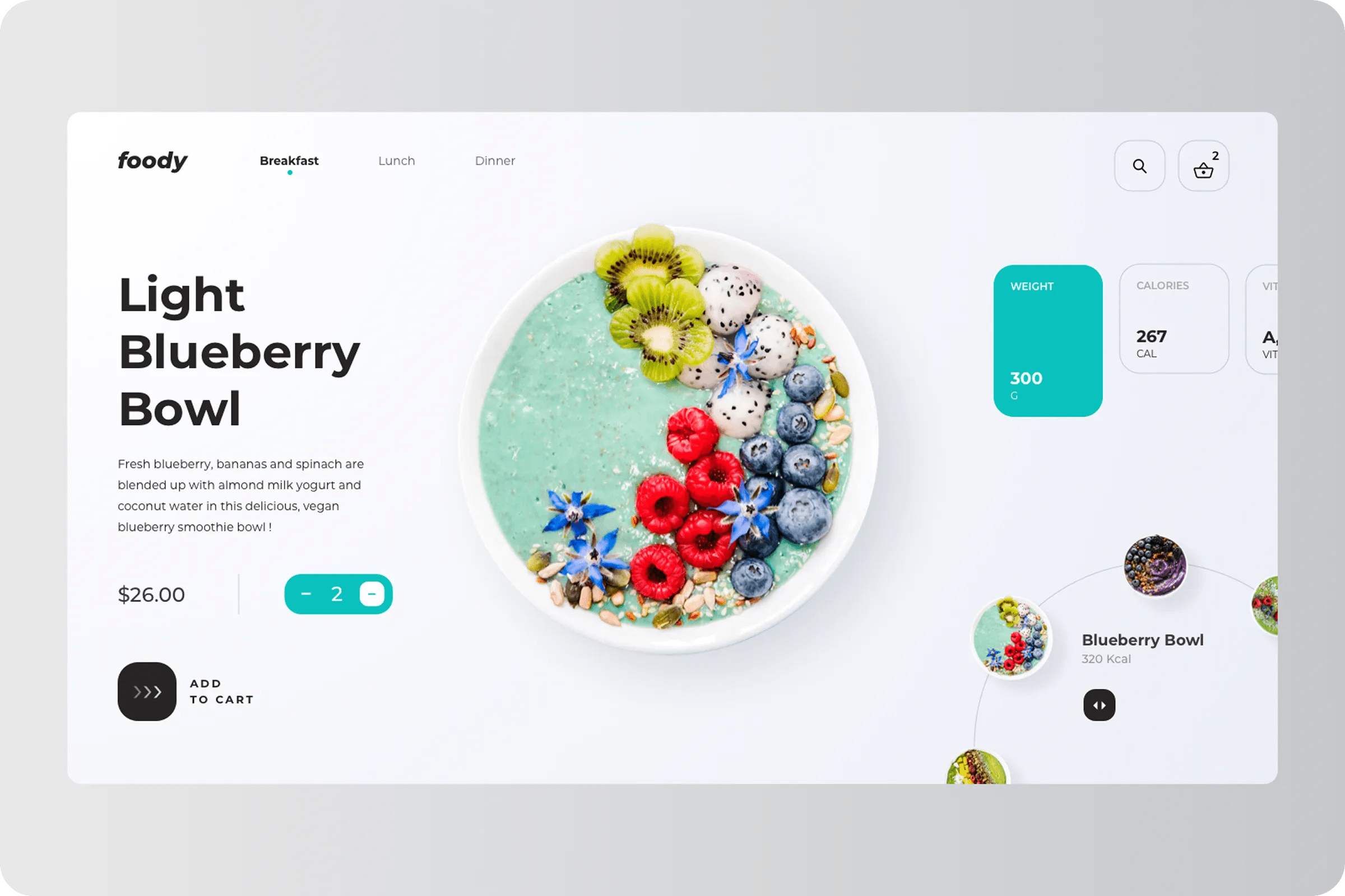 Healthy Meal Ordering Website Design
