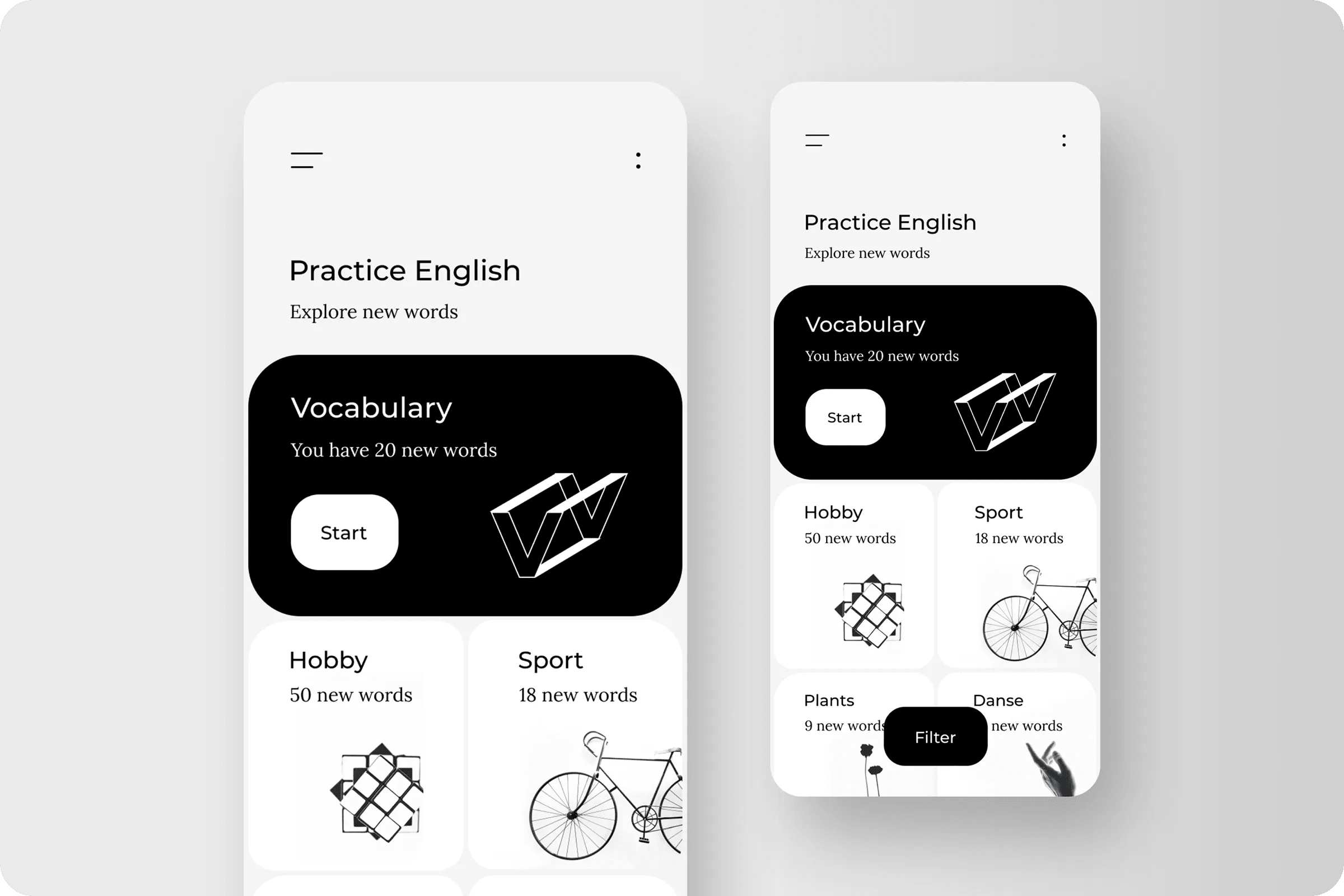 Contextual Vocabulary App UI