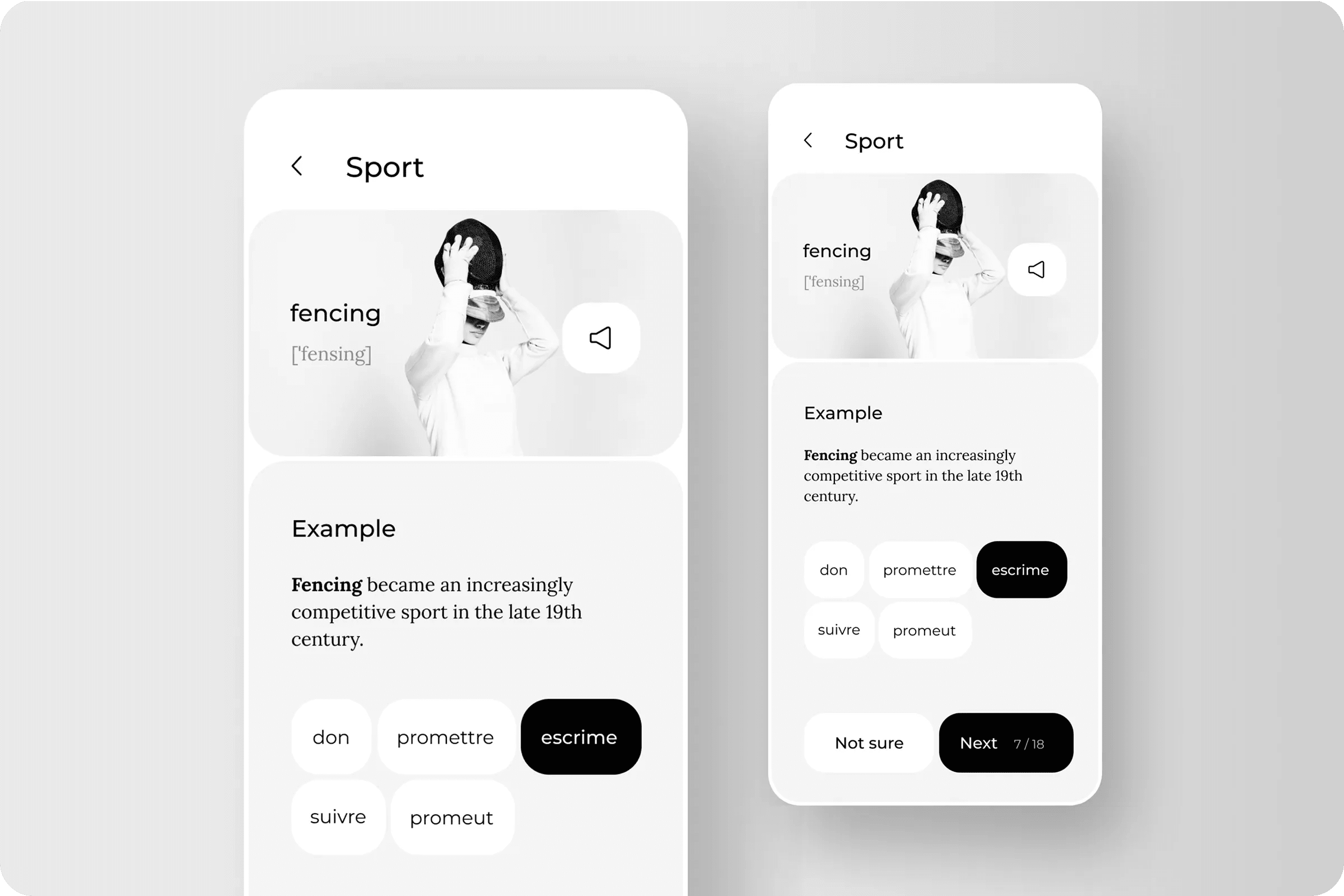 English Learning Mobile App UI