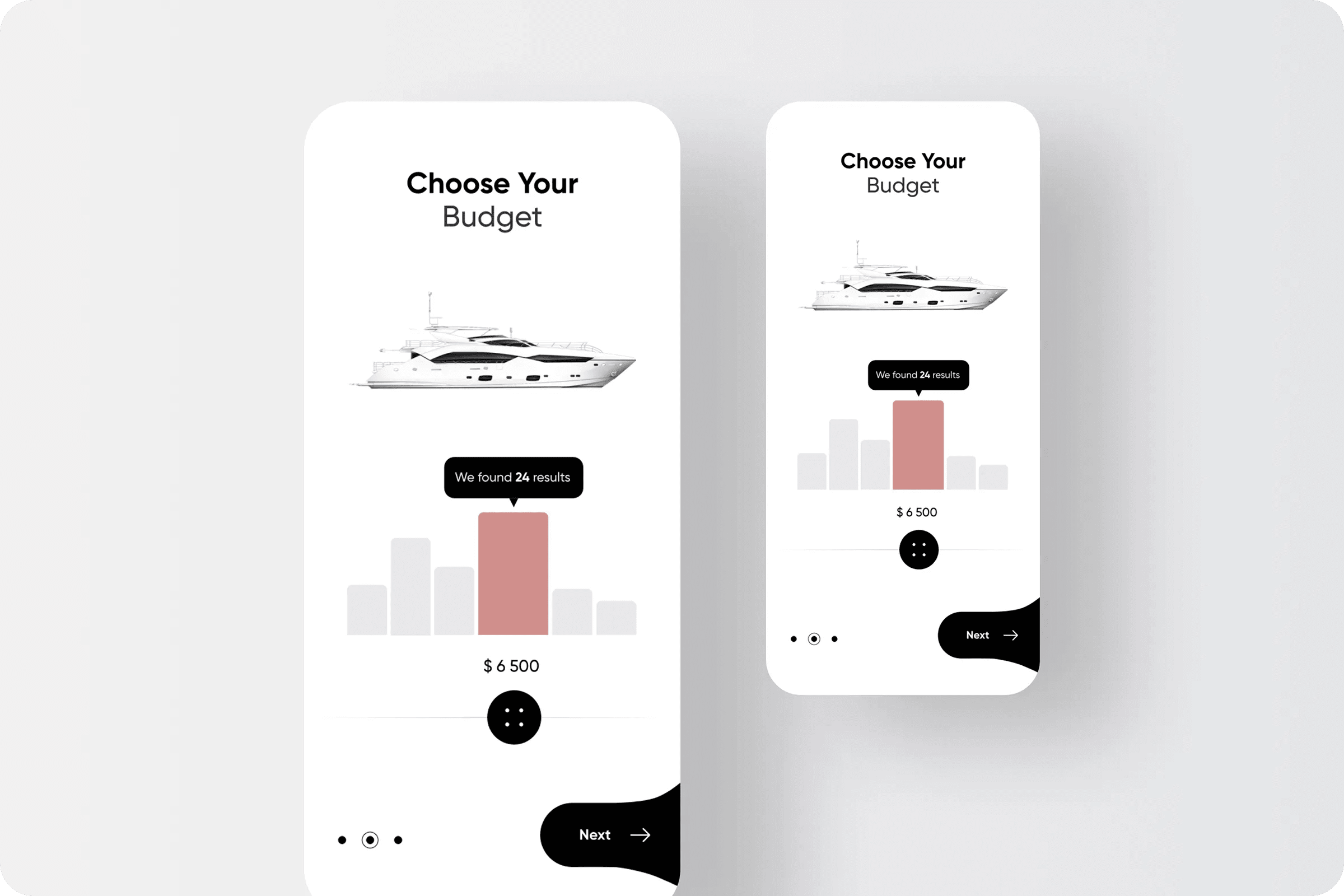 Mobile Yacht Booking Service UI