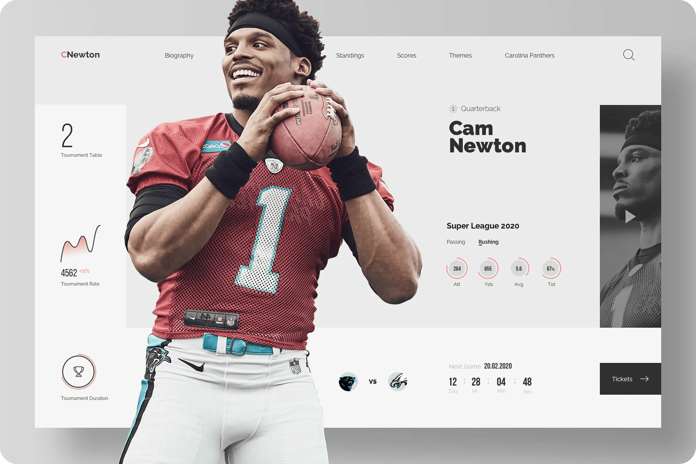 Sports Analytics Web UI Design