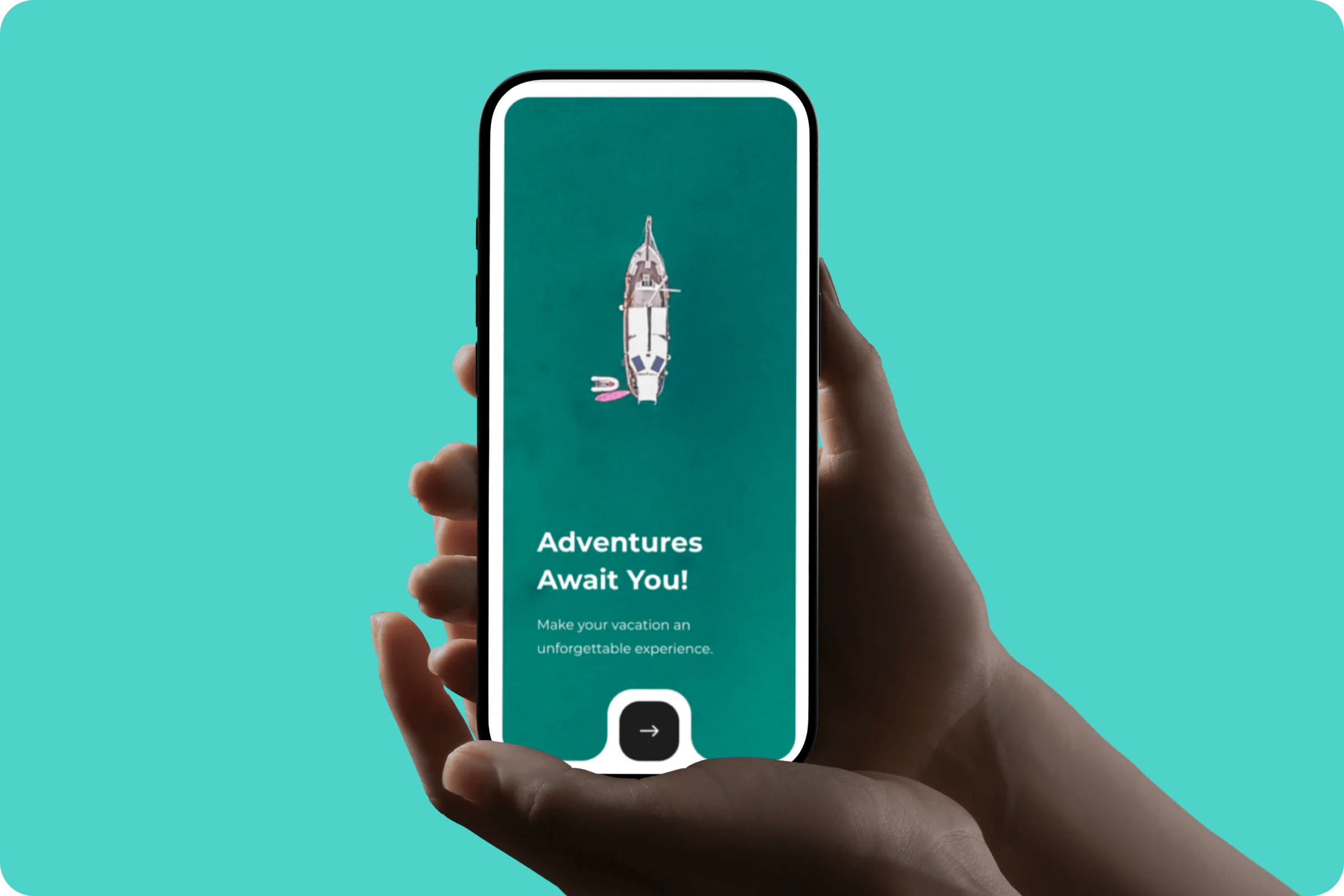 Mobile UX UI design yacht travel app