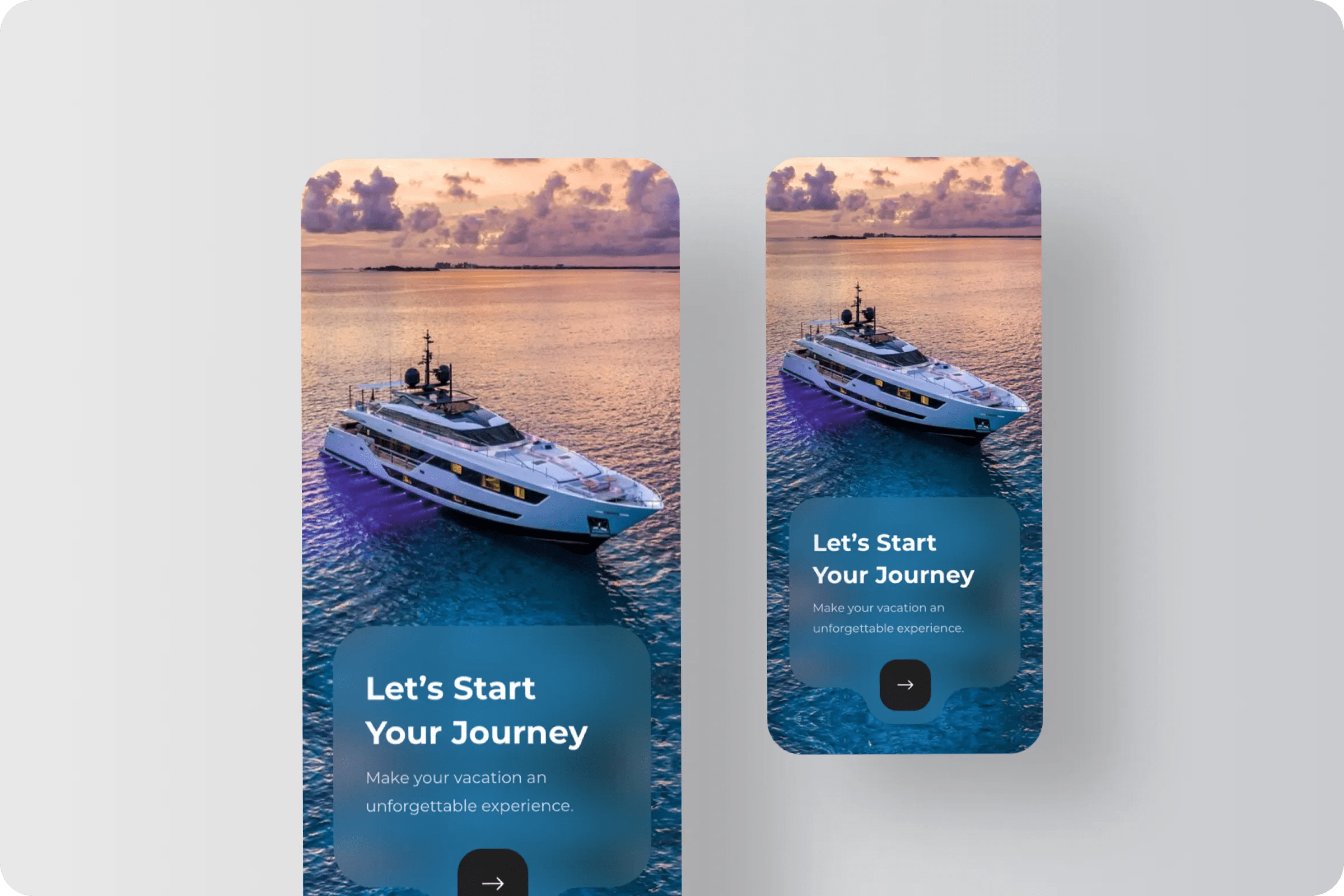 Modern yacht rental app design