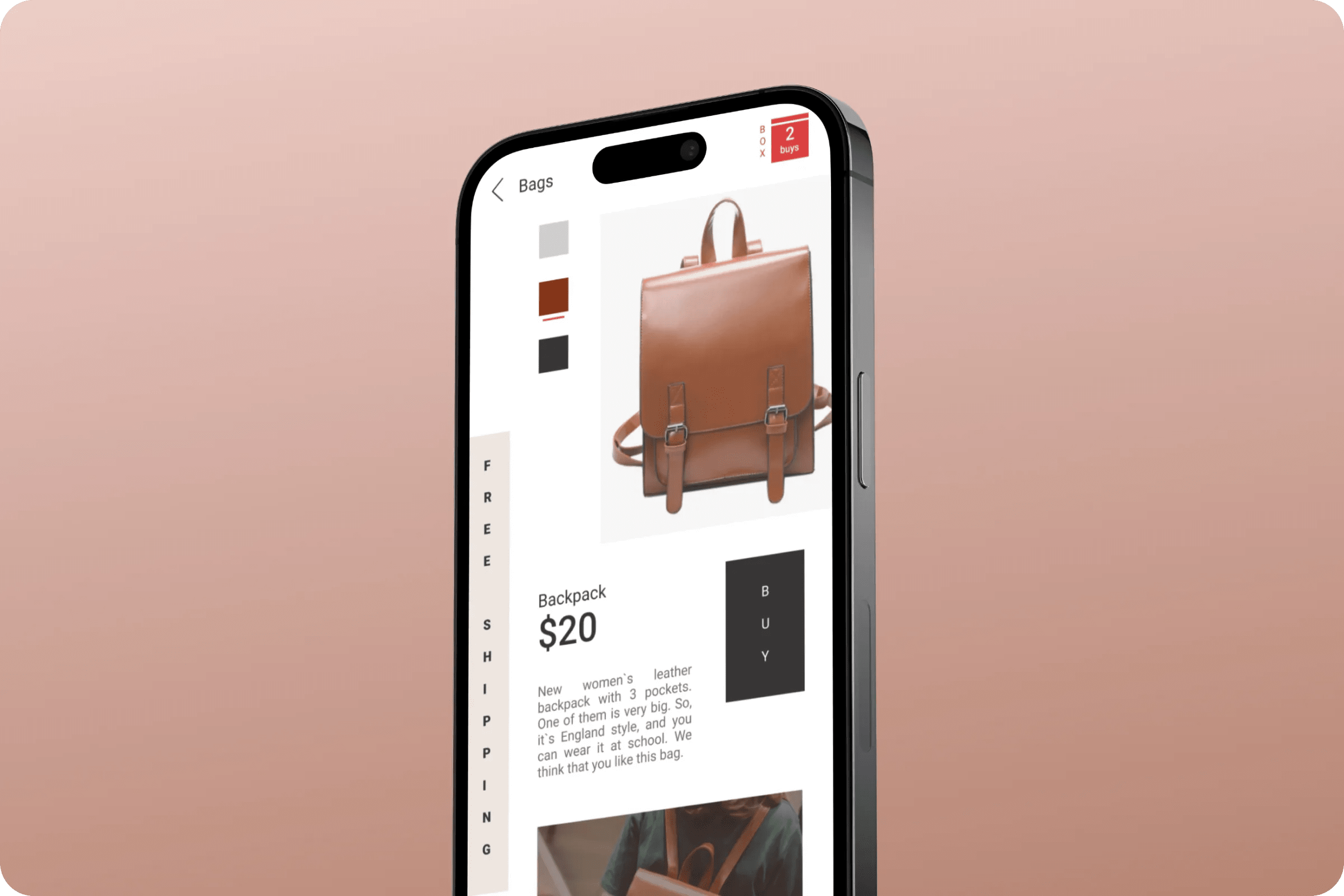 Fashion mobile app interface