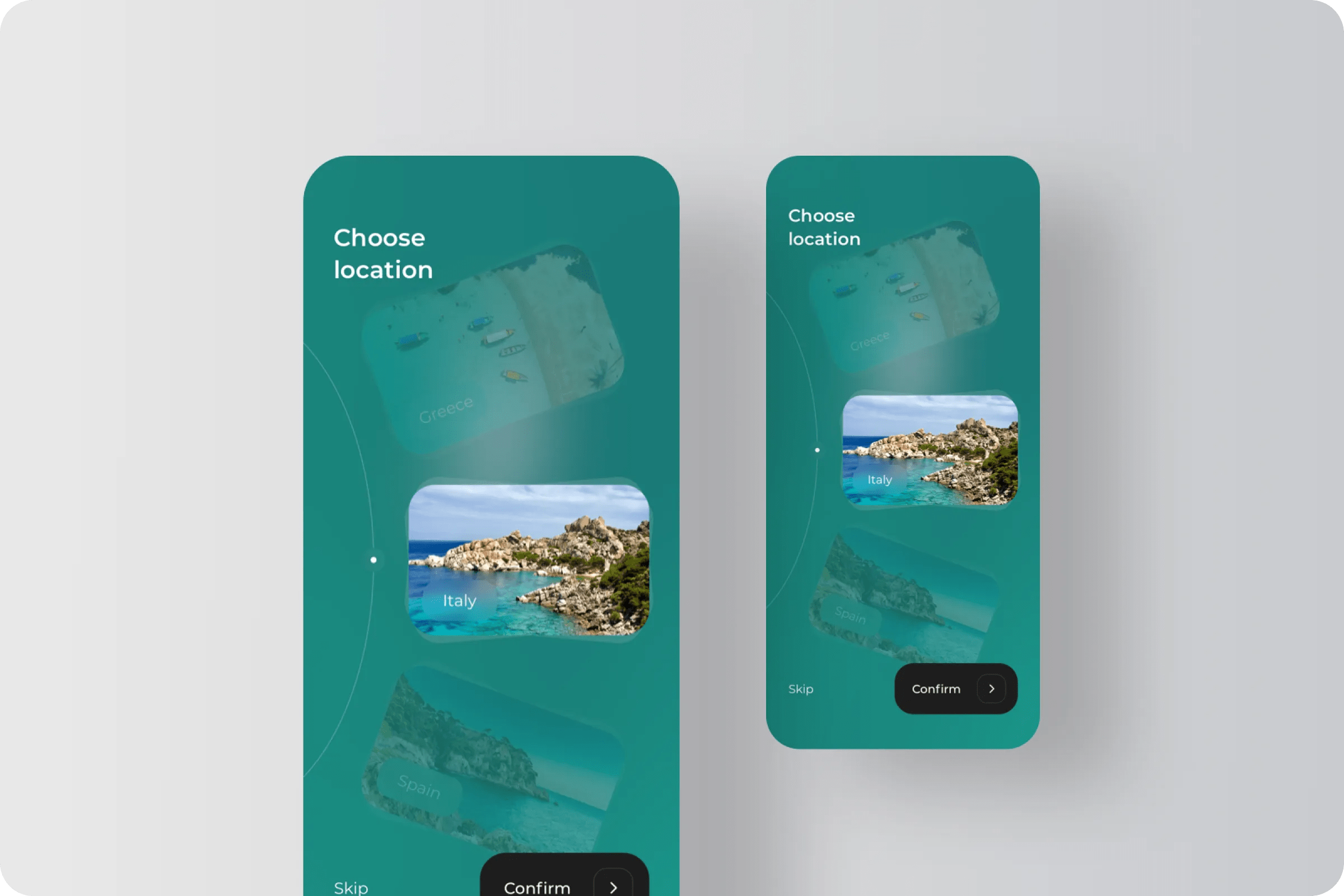 Personalized vacation search UI