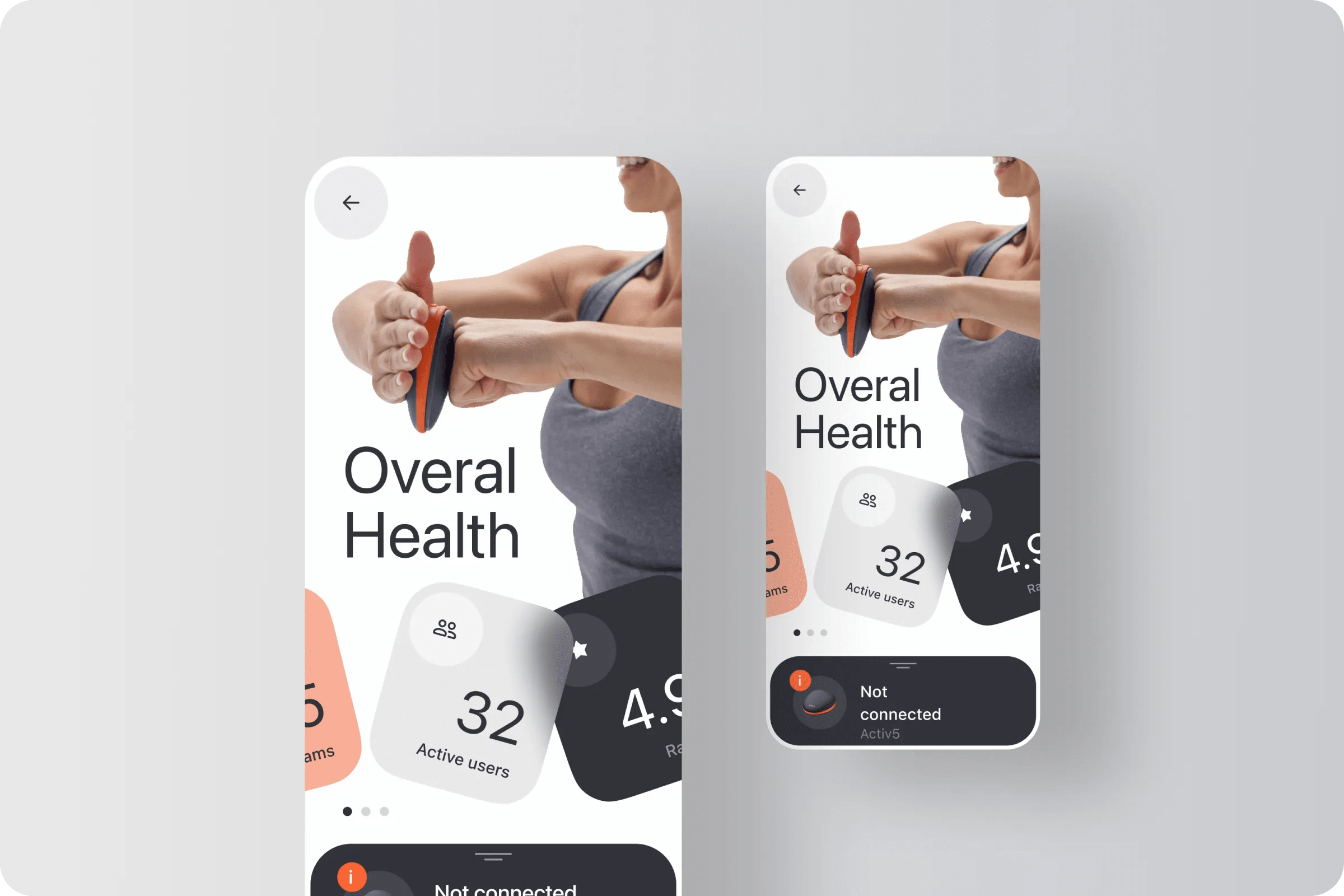Short workout app UI/UX example