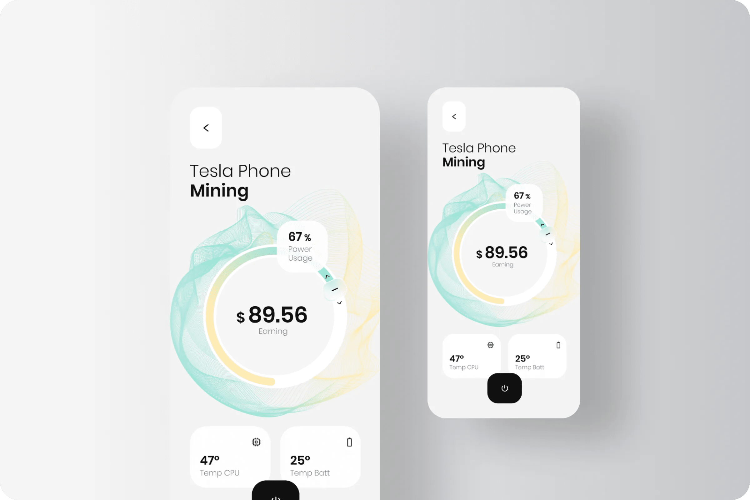 Tesla Phone mining mobile app interface
