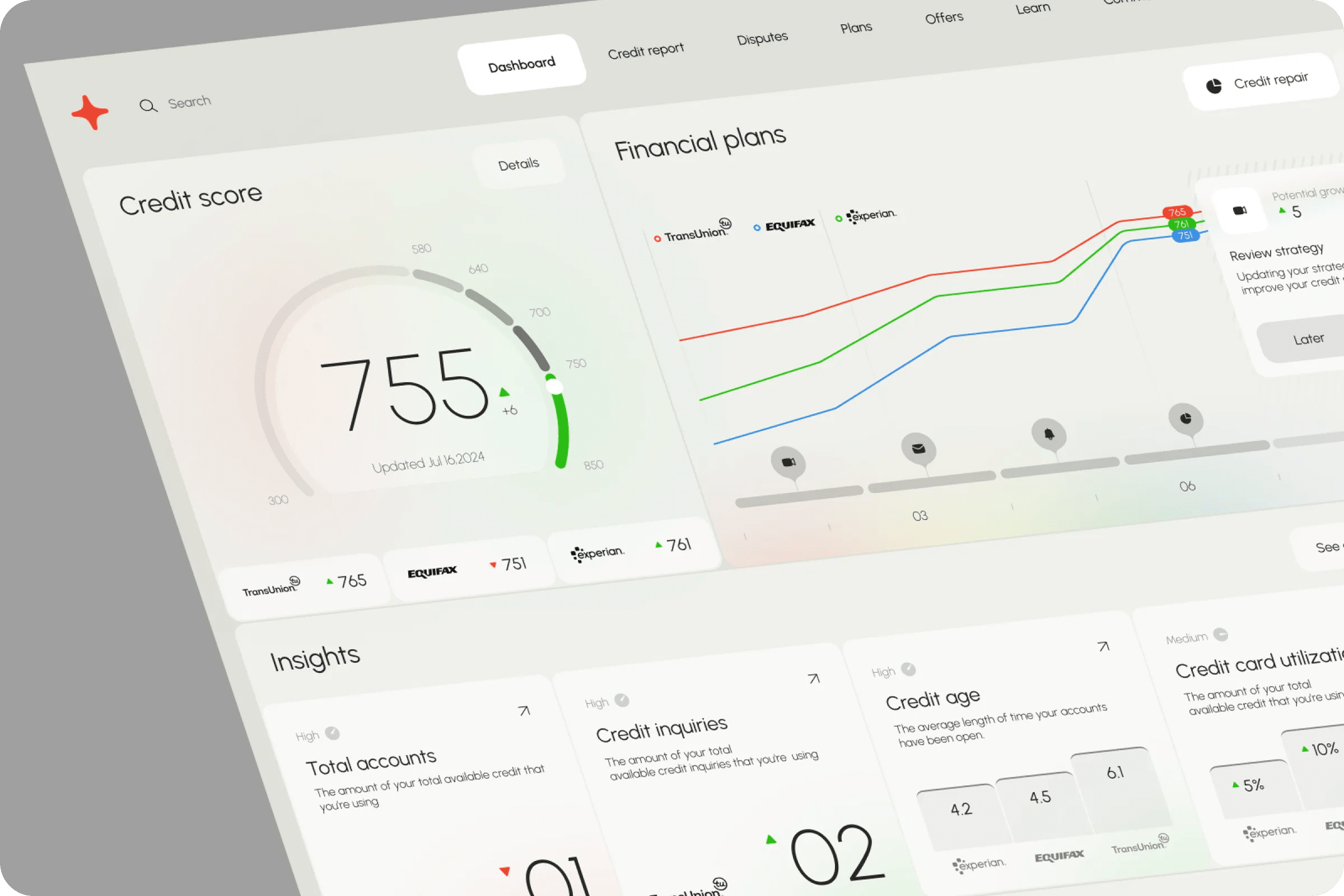 Credit Score Tracker Interface