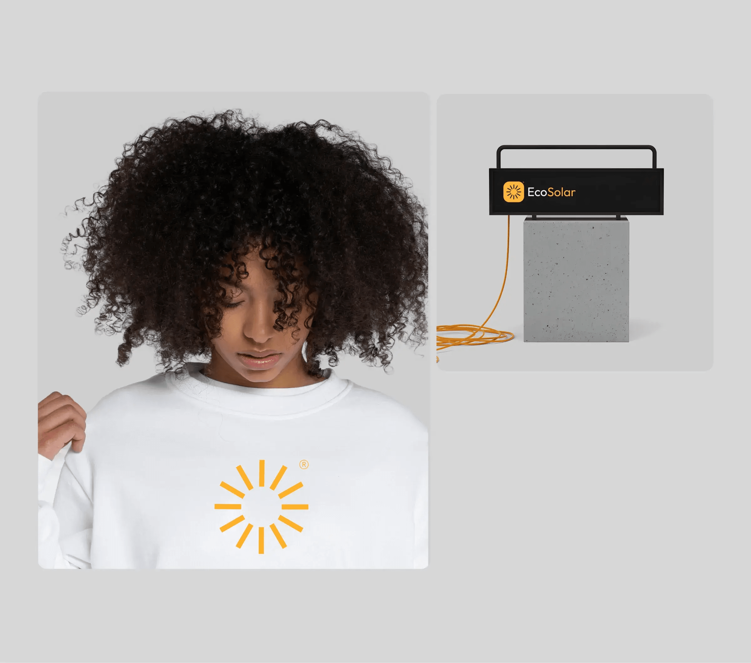 Screenshot of the EcoSolar renewable energy SaaS mobile app UI on a phone.