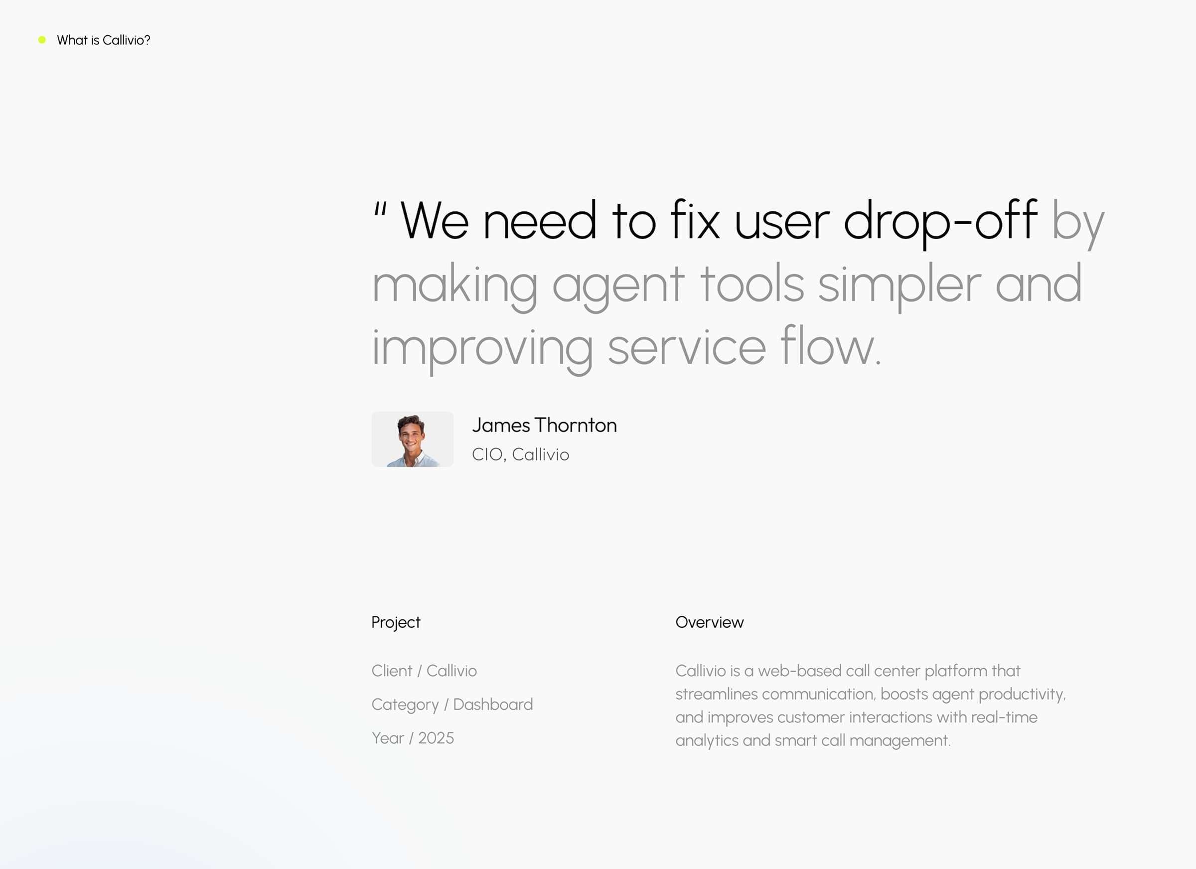 AI Customer Service Solutions | UX & UI Design - Callivio CRM - SaaS & UX UI Design