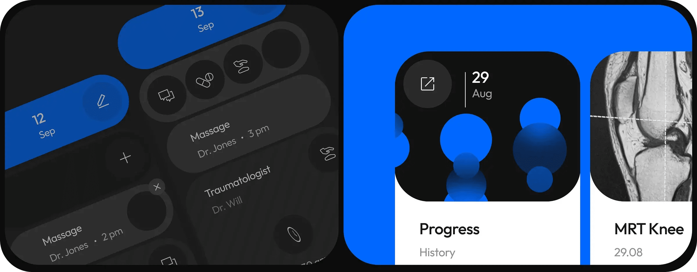 Screenshot of an EHR system's desktop interface showing healthcare appointments for Dr. Jones and Dr. Will.