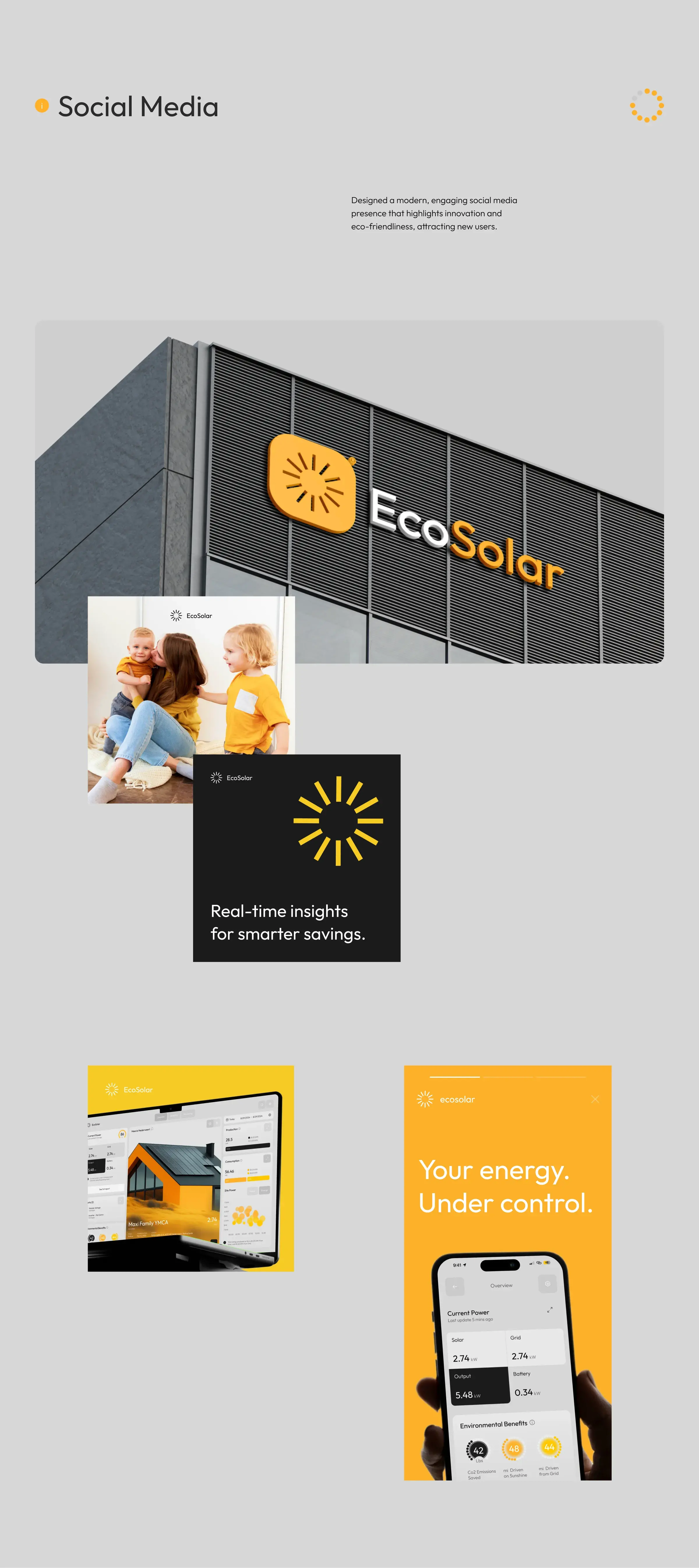 Branded diagram for EcoSolar renewable energy SaaS showing user interaction and monitoring.