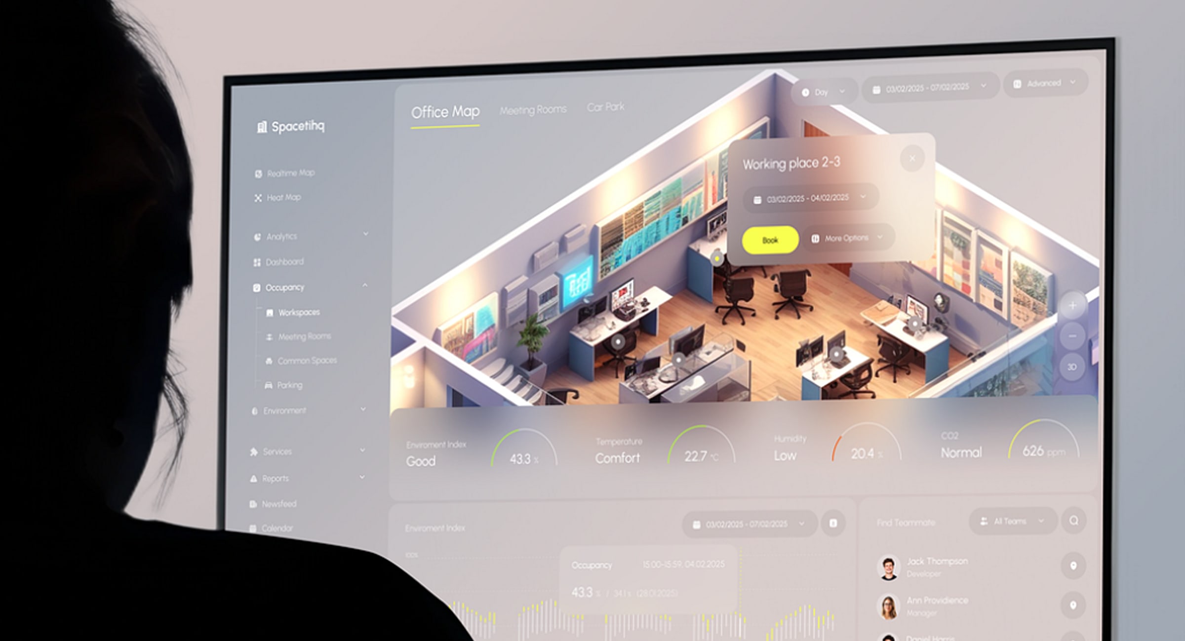 Spacetihq Dashboard - Office Workspace Optimization