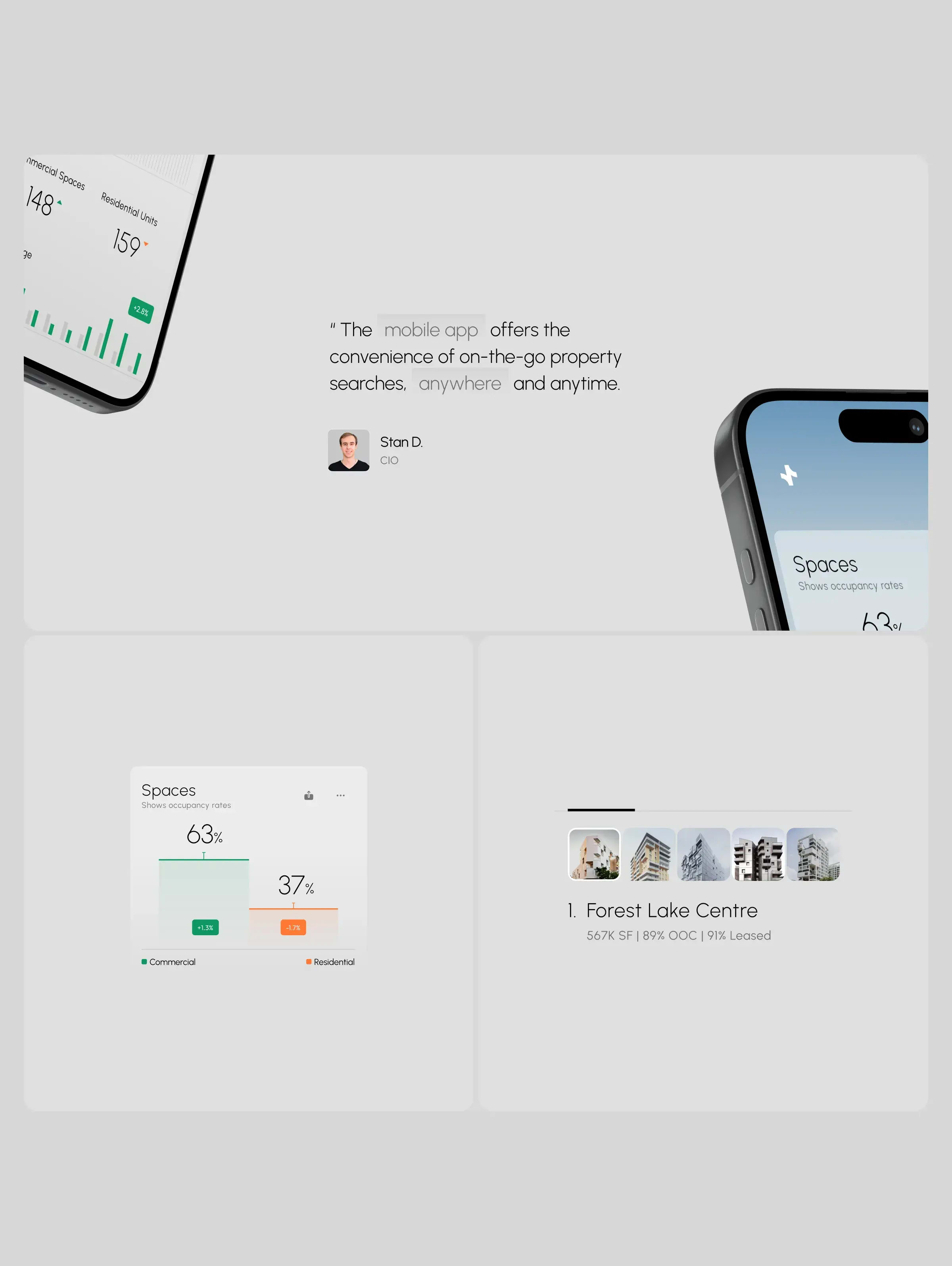 An iPhone displaying a screen from the Nova House real estate app UX/UI.