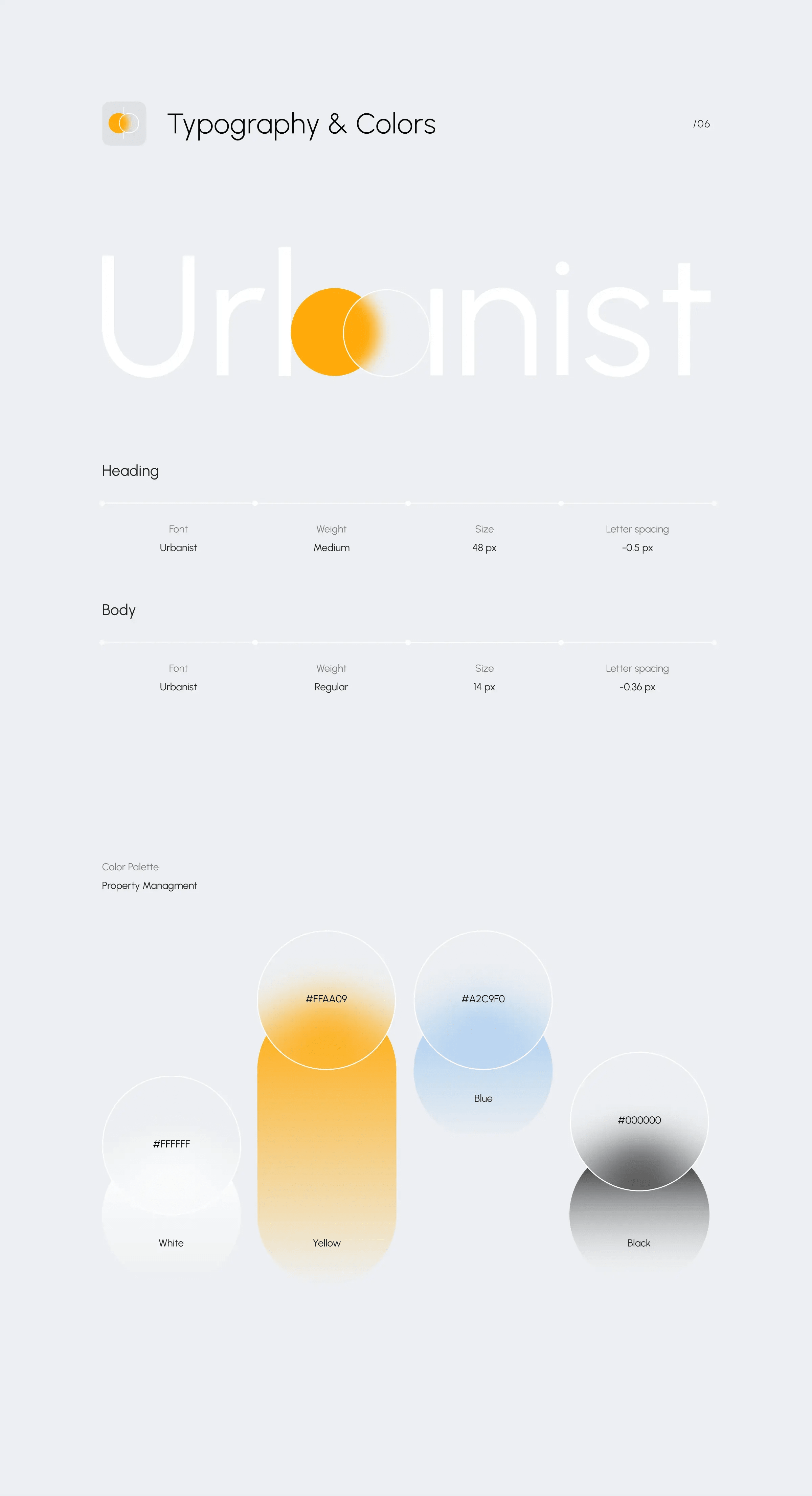 Real estate SaaS management tool UI screenshot showing data graphics and an orange meter display.