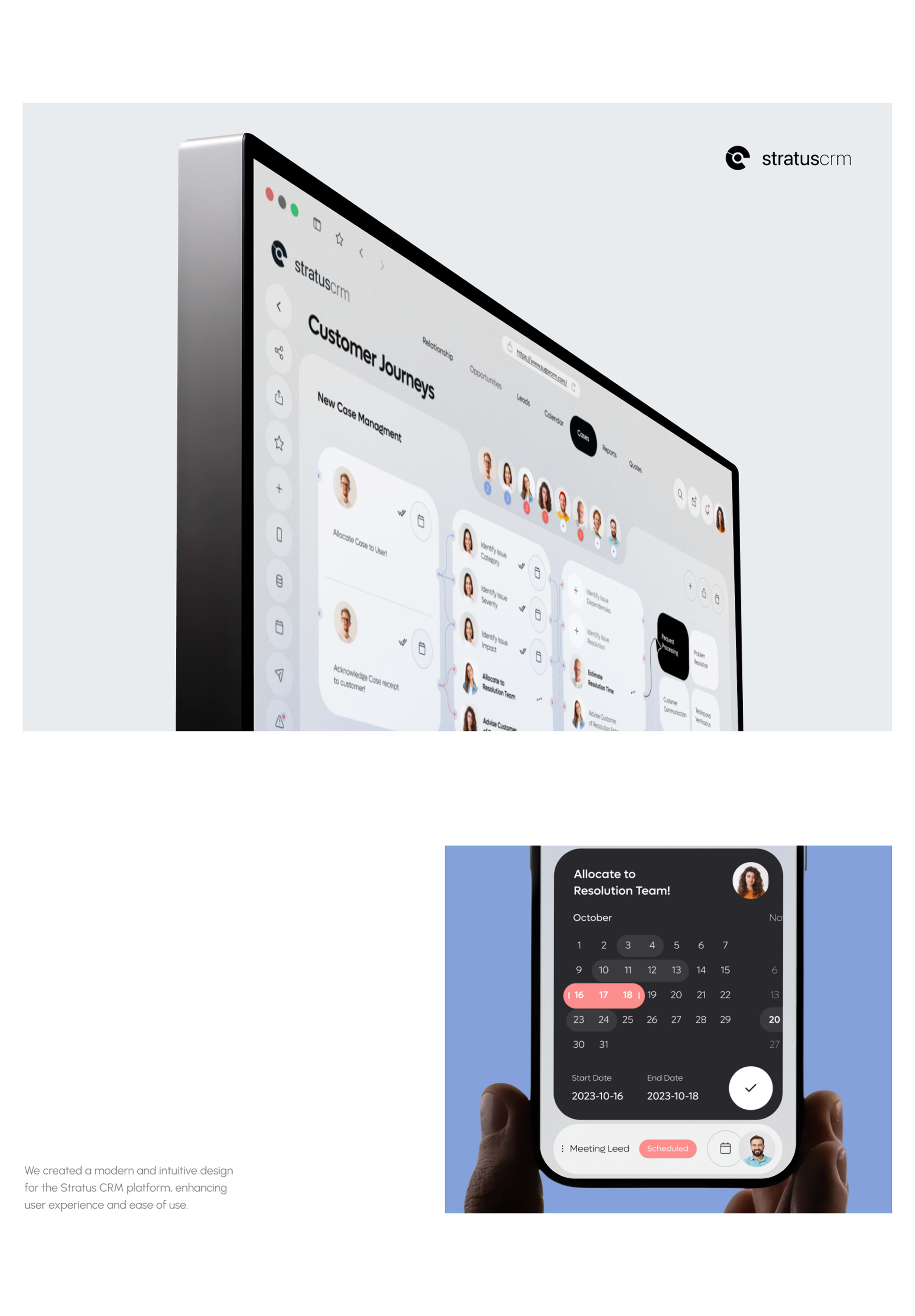 Screenshot of a mobile app interface for management software, demonstrating UX/UI design.