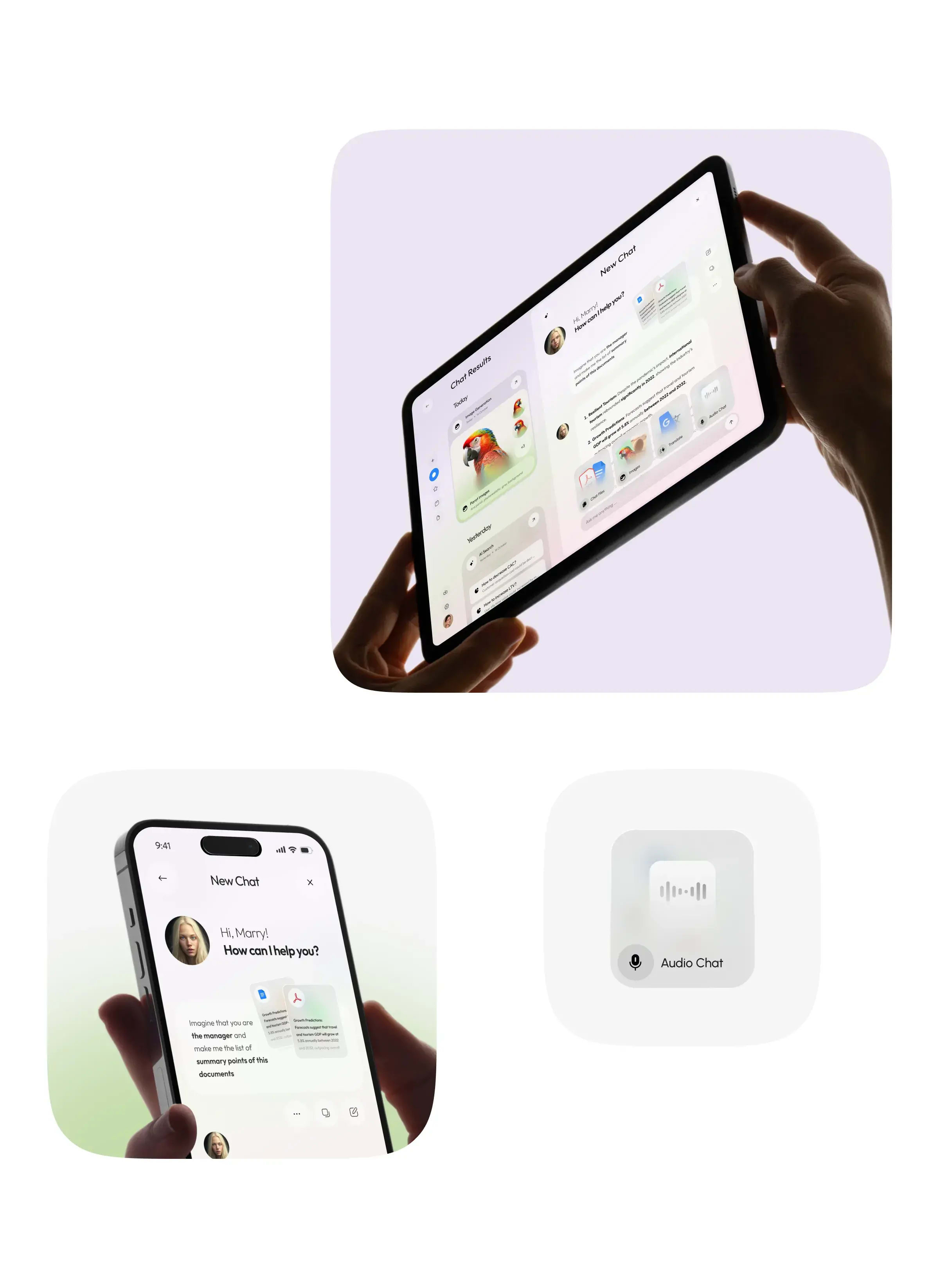 Screenshot of the Genie AI chatbot app UI design.
