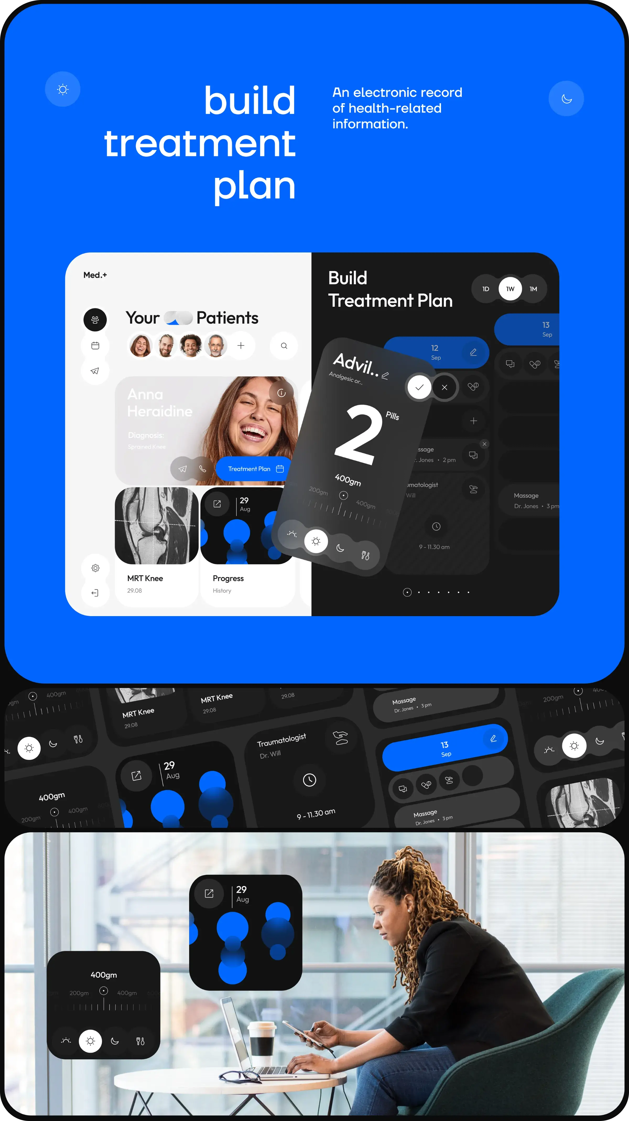 People using the healthcare enterprise desktop management application.