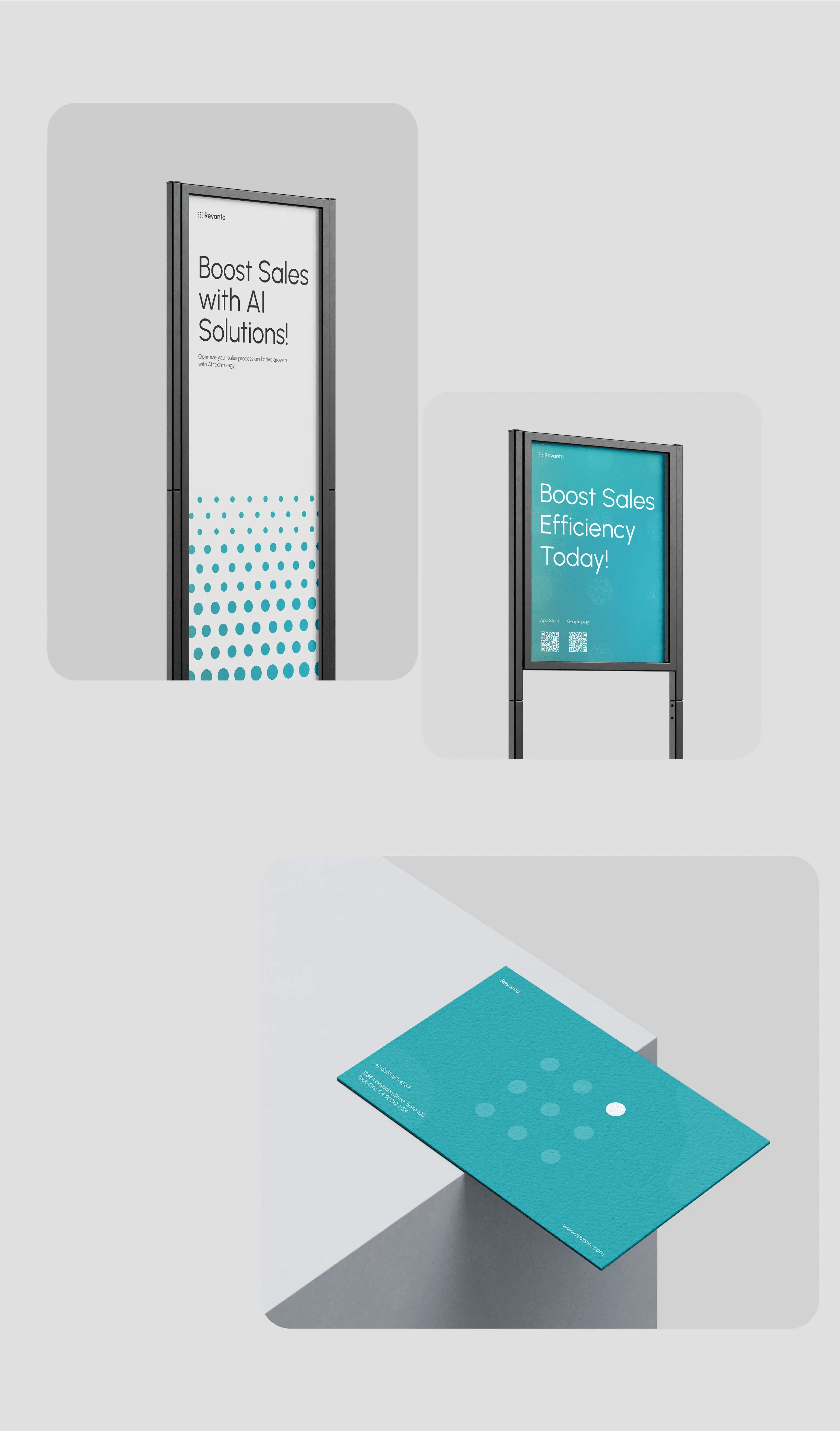 Screenshot showing the UI/UX design of the Revanto Sales SaaS CRM desktop app.