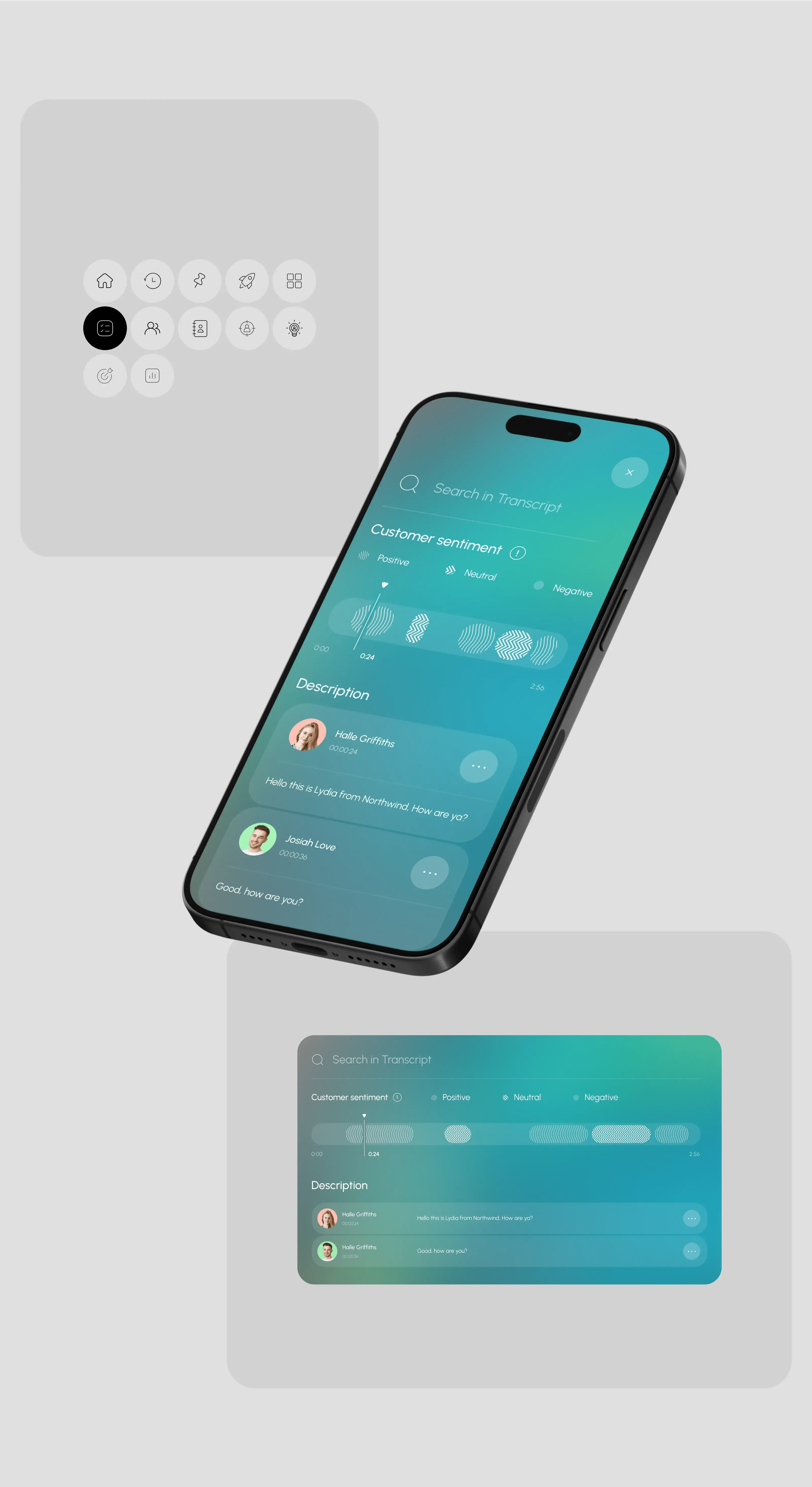 iPhone screenshot displaying the mobile UI/UX design for the Revanto Sales SaaS CRM.