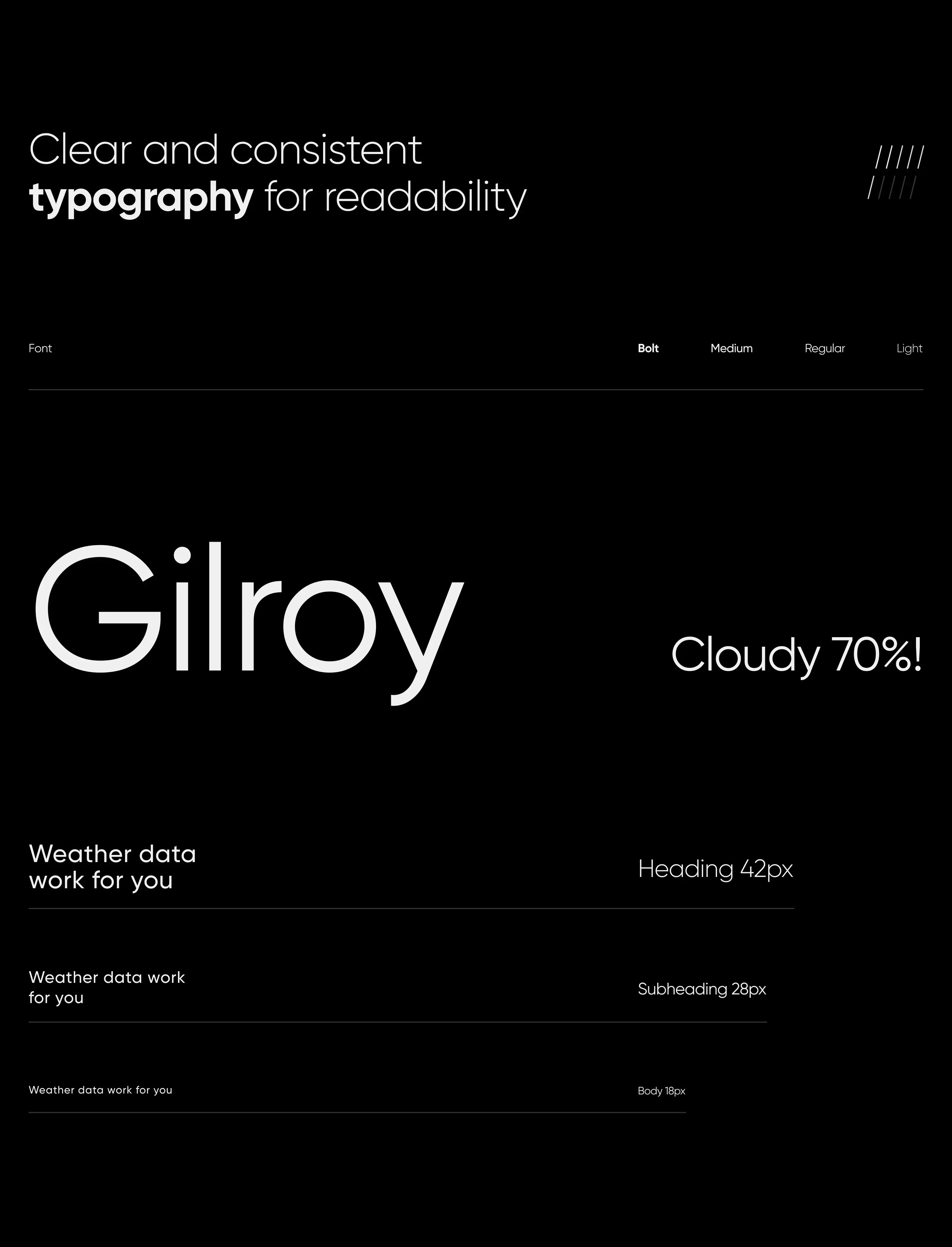 Screenshot of mobile app UI design for ambient weather and IoT data.