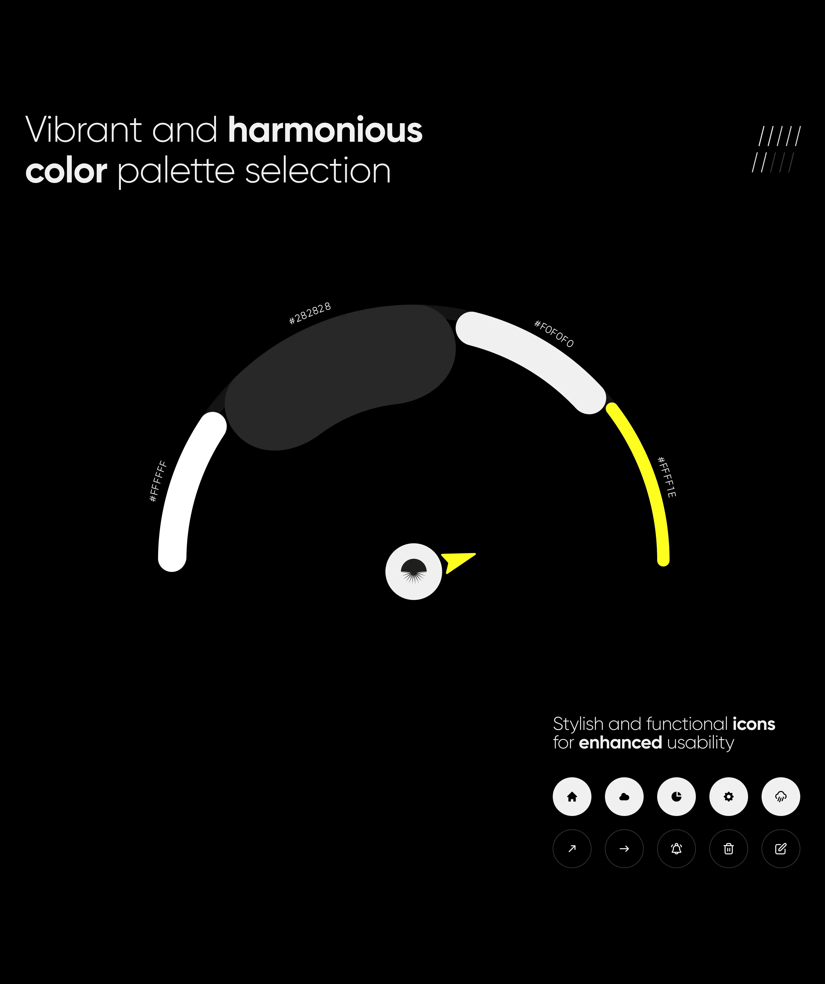 Vibrant, harmonious color palette selection with hex codes for the wellness mobile app UI design.