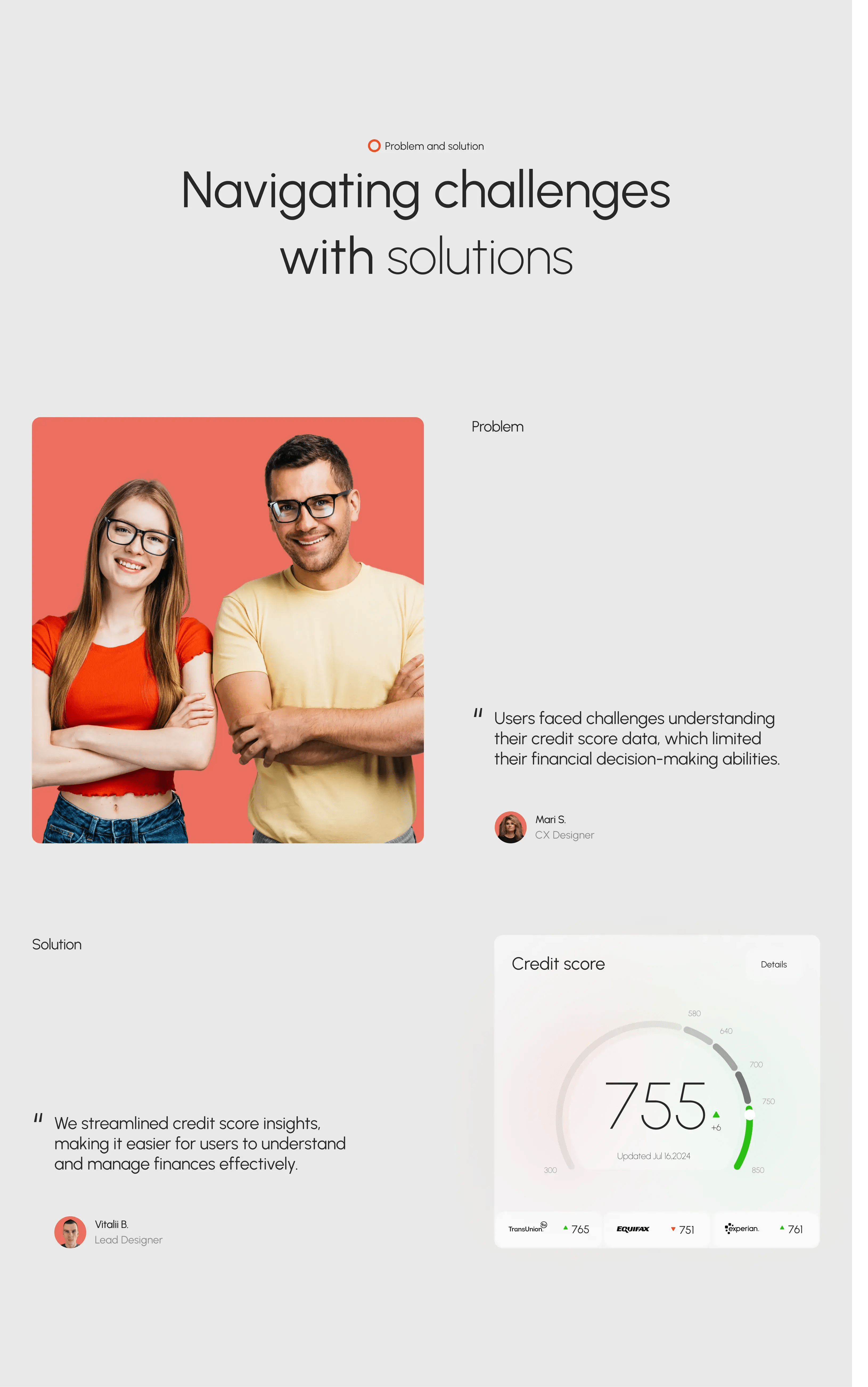 Screenshot of a happy user with glasses engaging with the Spendex credit SaaS interface.
