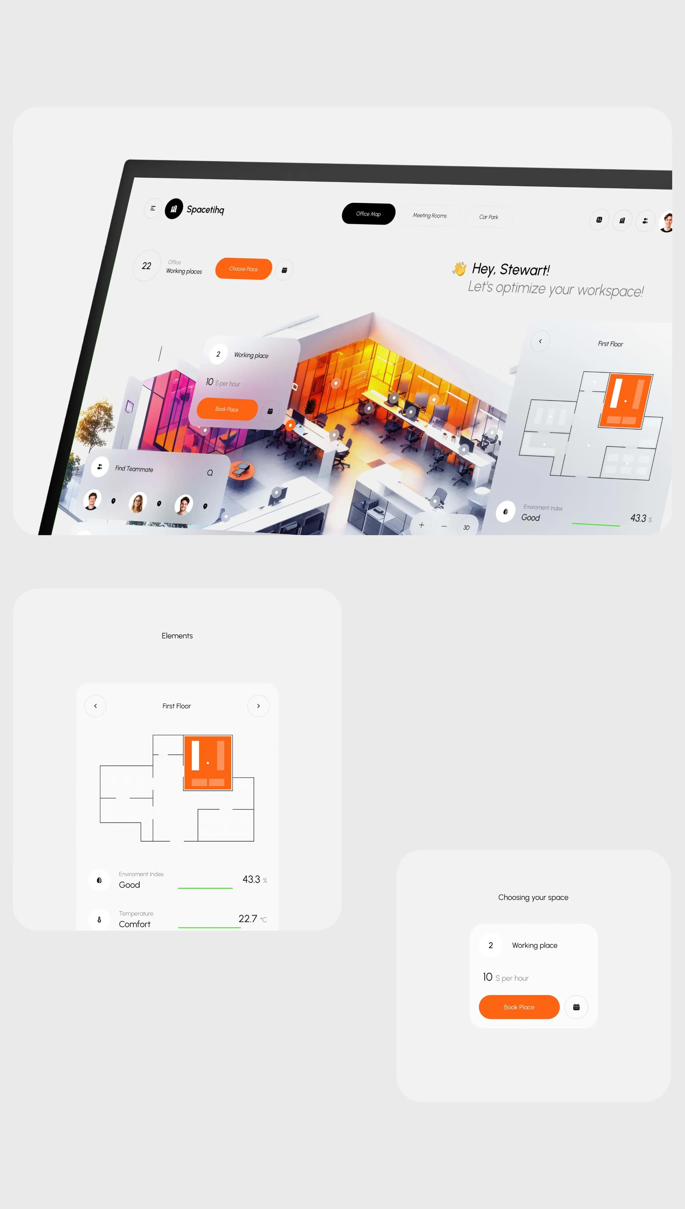 Spacetihq - Workplace Optimization SaaS & UX UI Design - media item