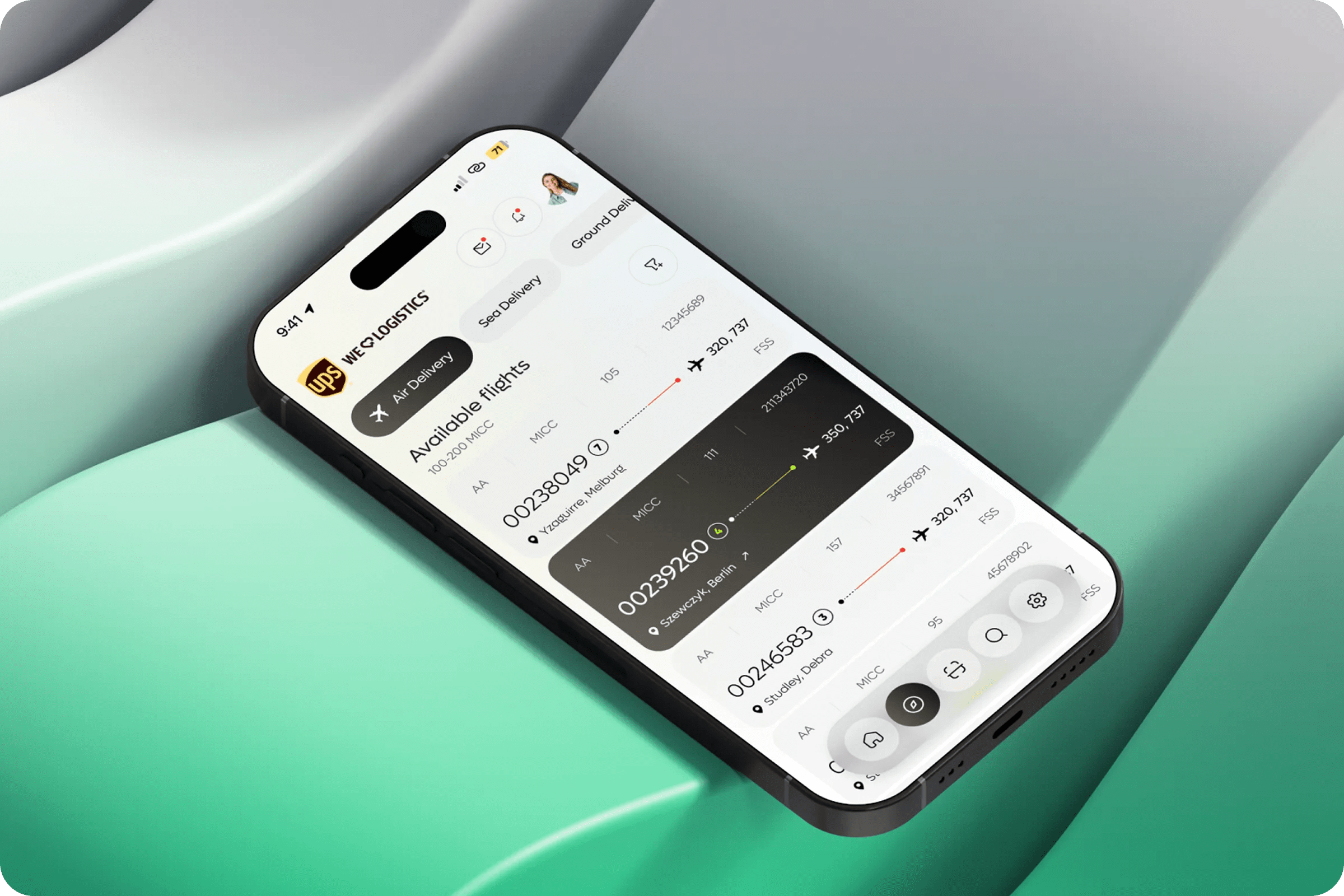 Parcel Tracking Dashboard UI Design