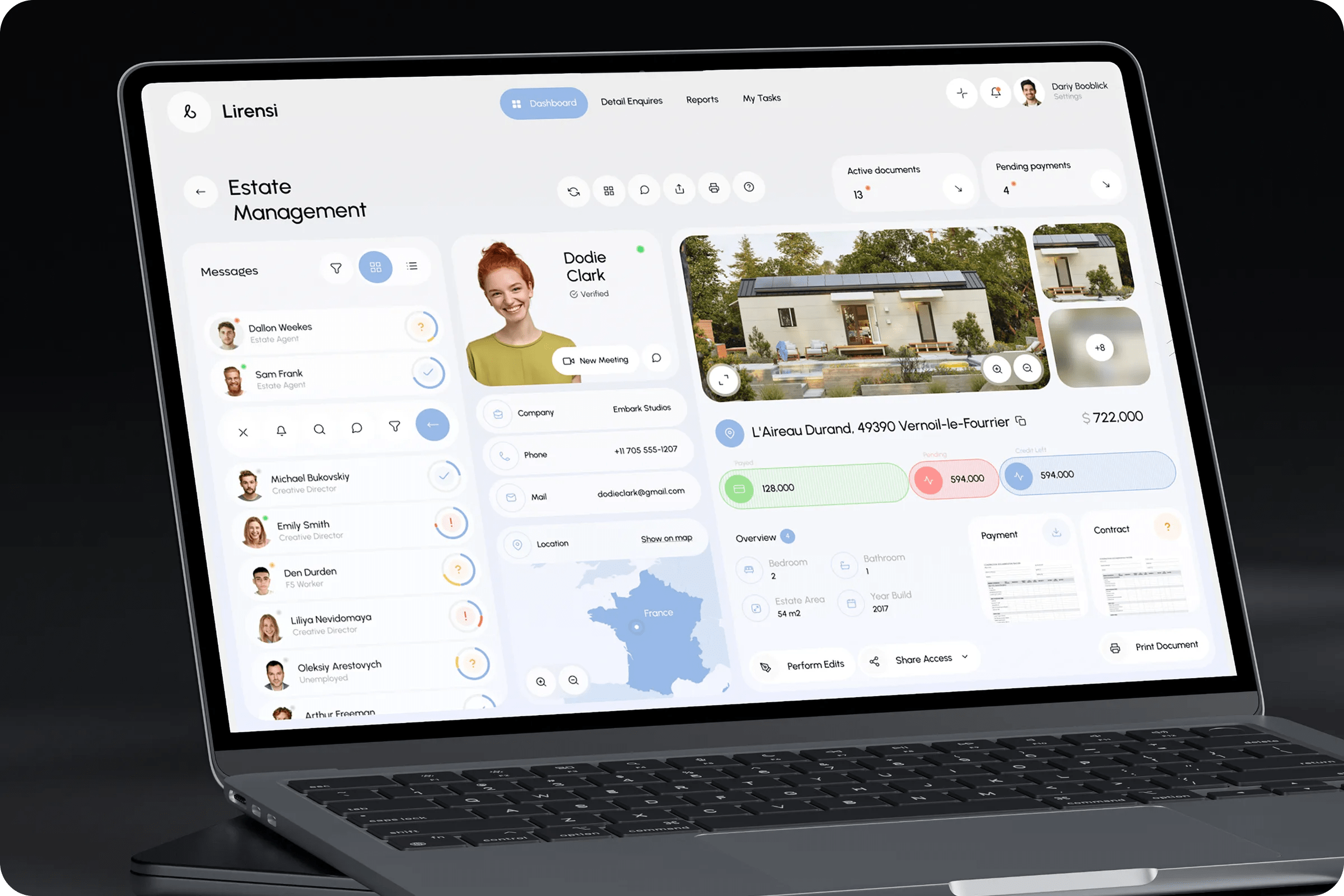 Lirensi CRM Dashboard UI Design