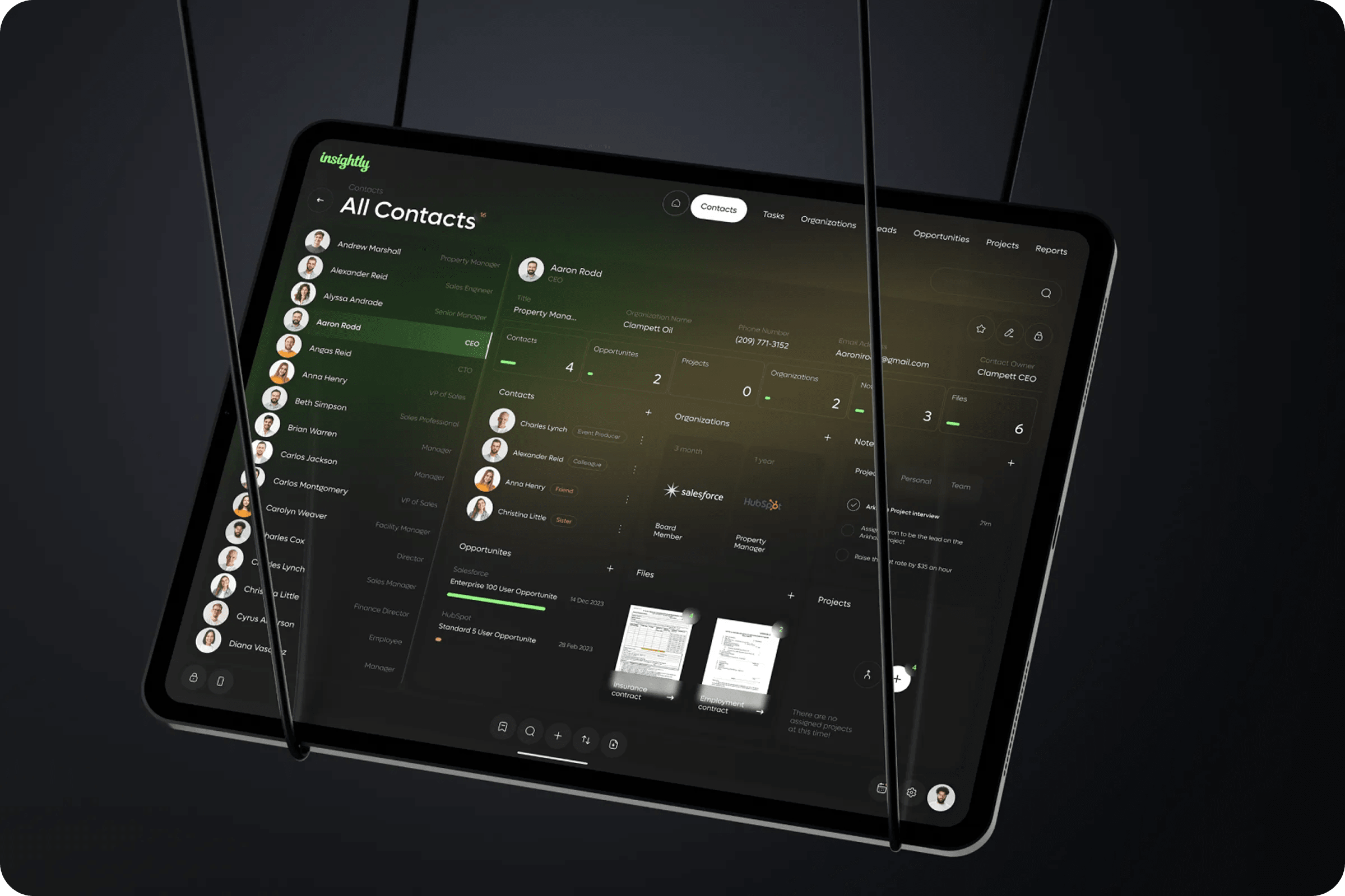 Contact Information Dashboard UI Design