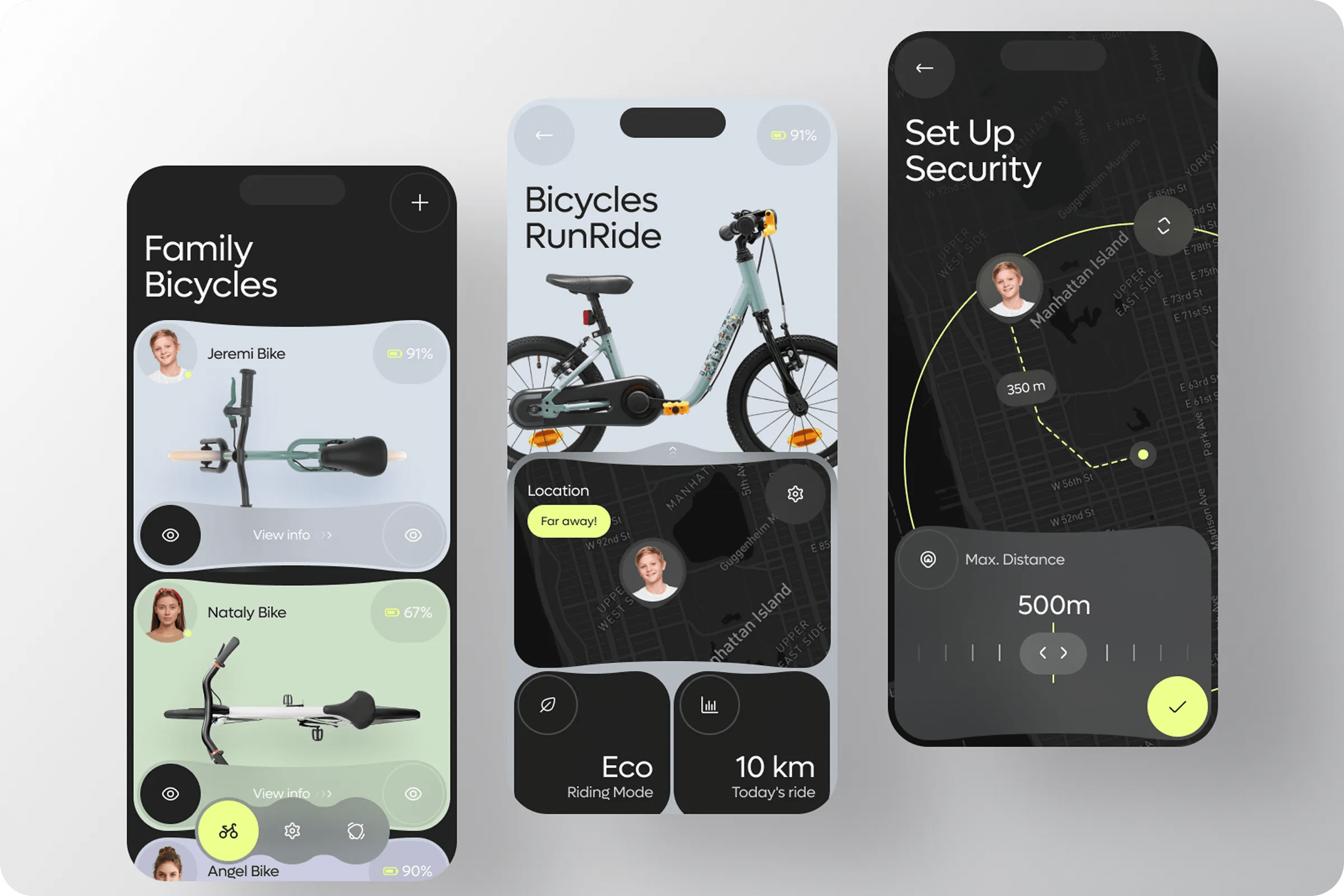 Bicycle Tracking Mobile App UI Design