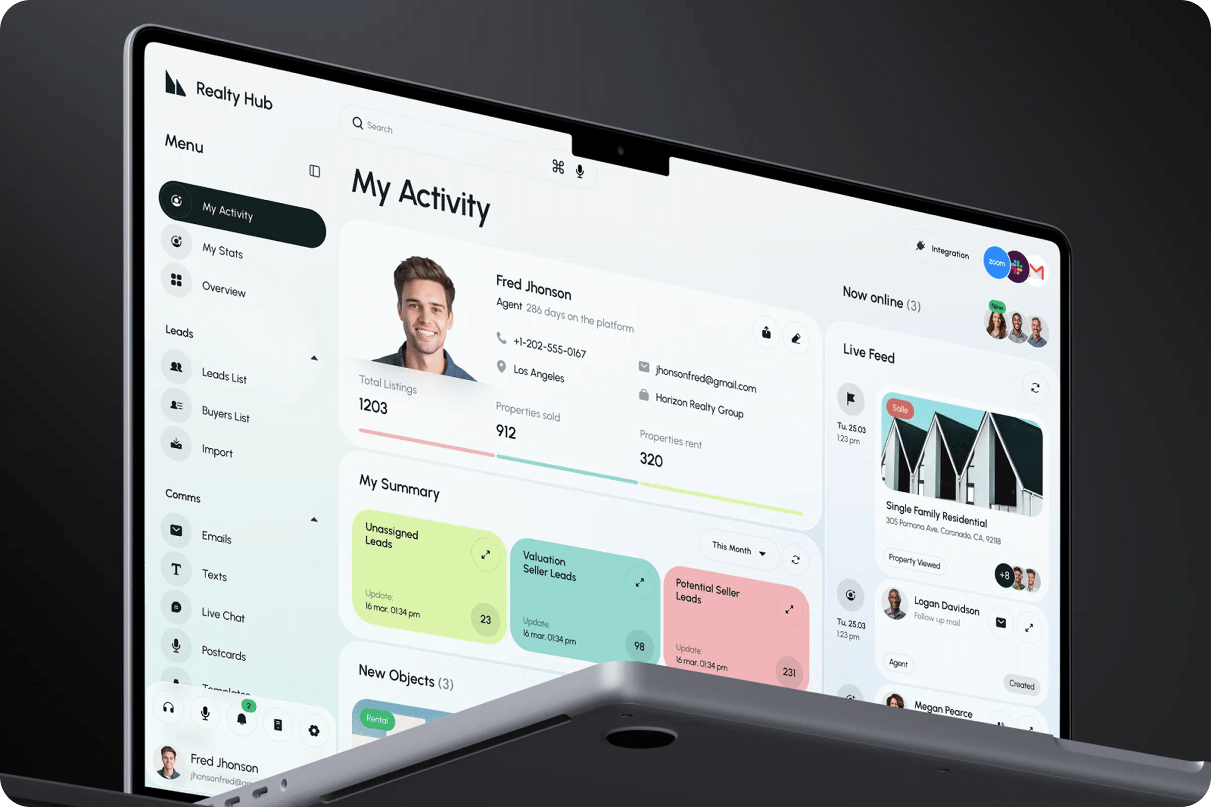 Real Estate Dashboard UI Design