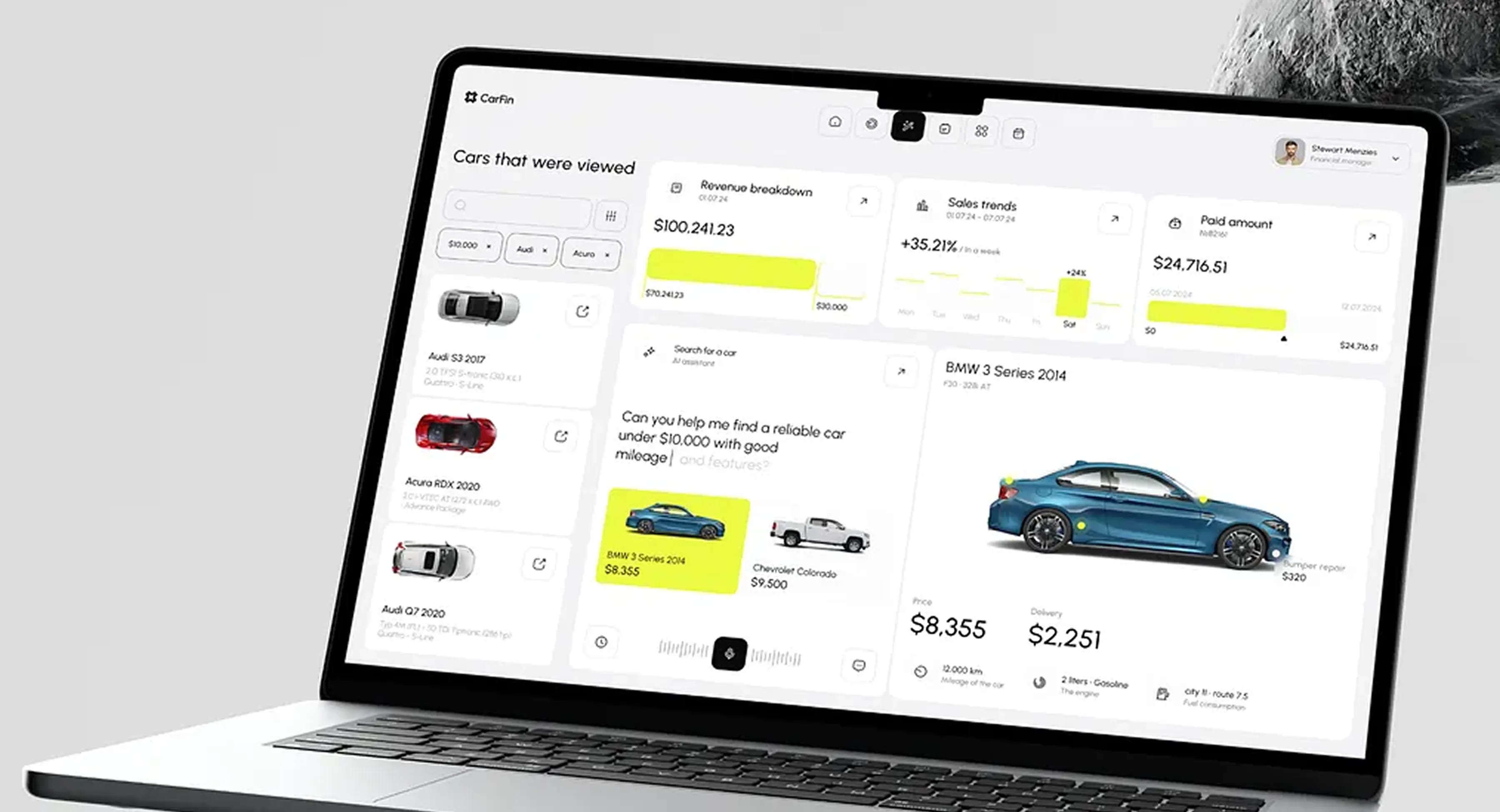 Carfin - Car Search AI Dashboard