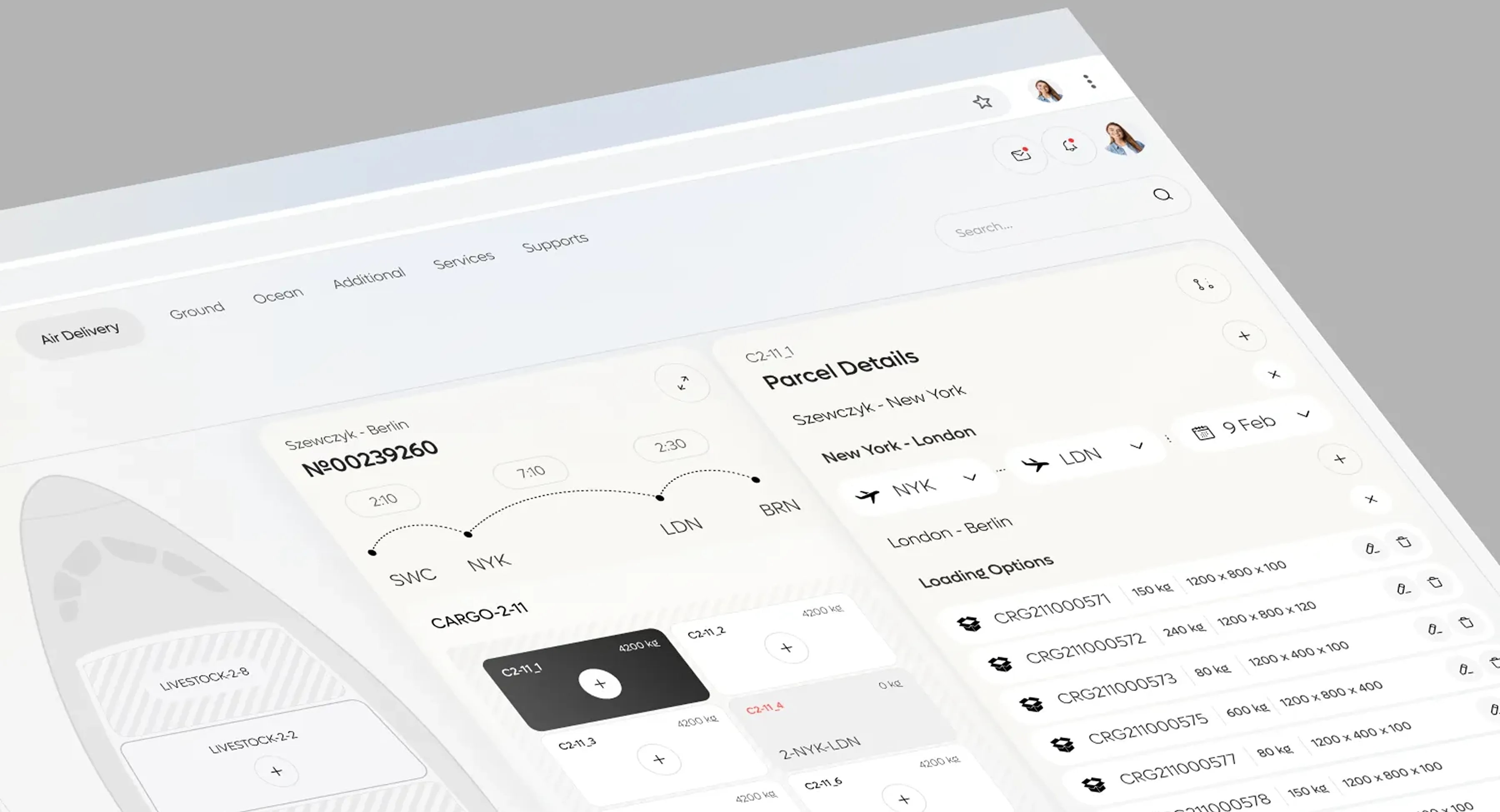 UPS Platform - Airfreight Delivery Dashboard