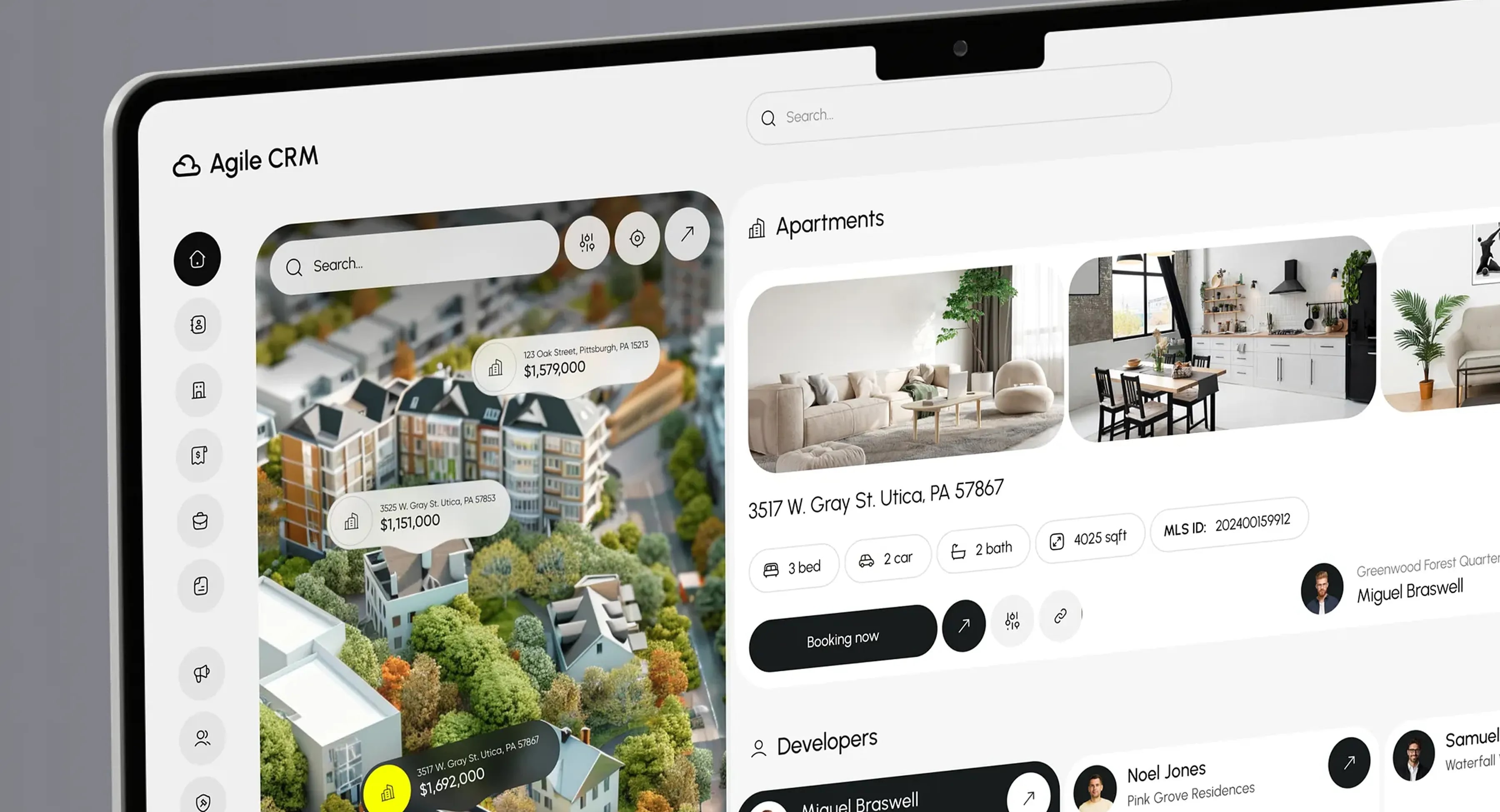 Agile CRM - Property Search Dashboard
