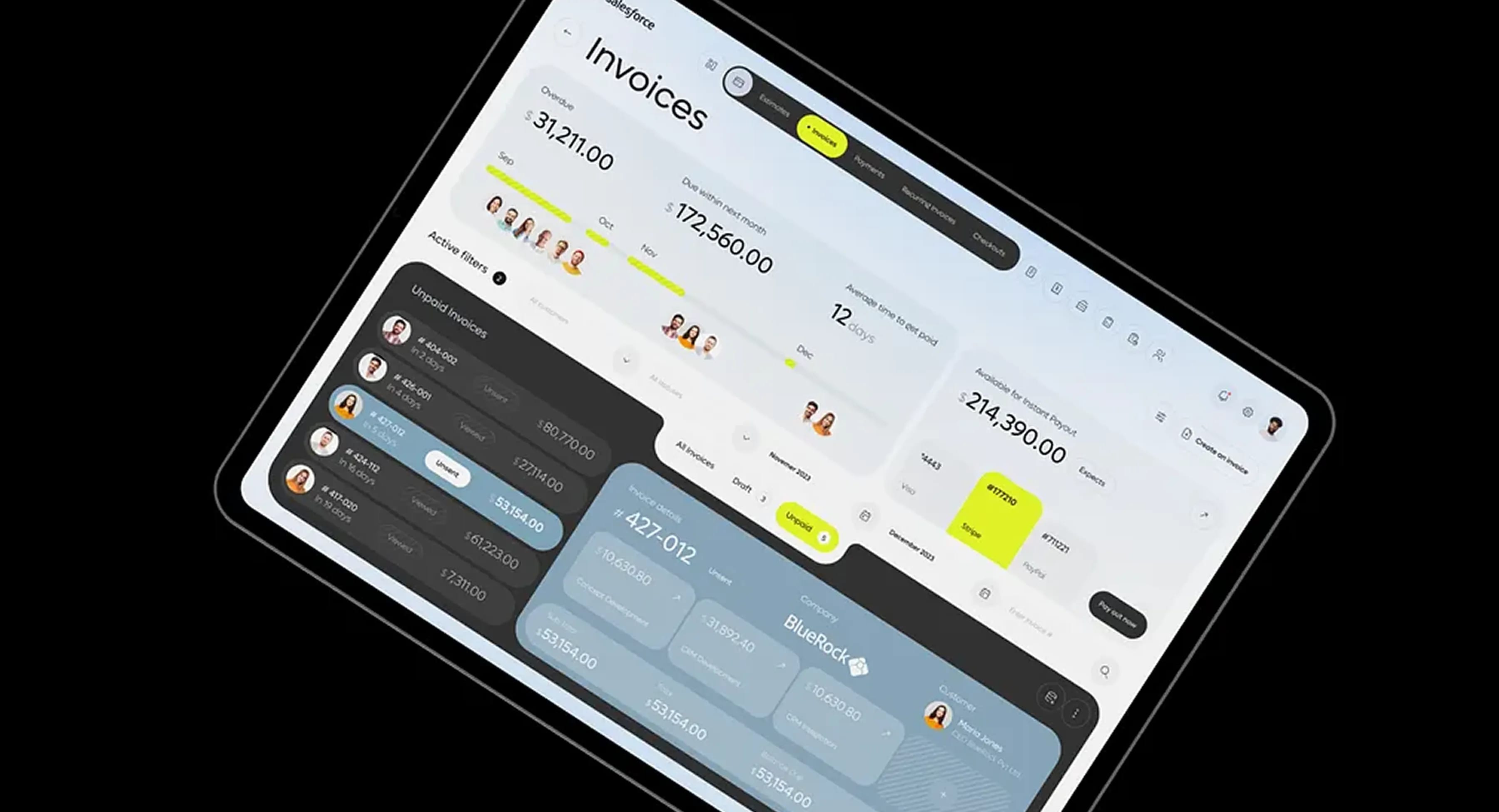 Salesforce CRM - Invoice Management Dashboard
