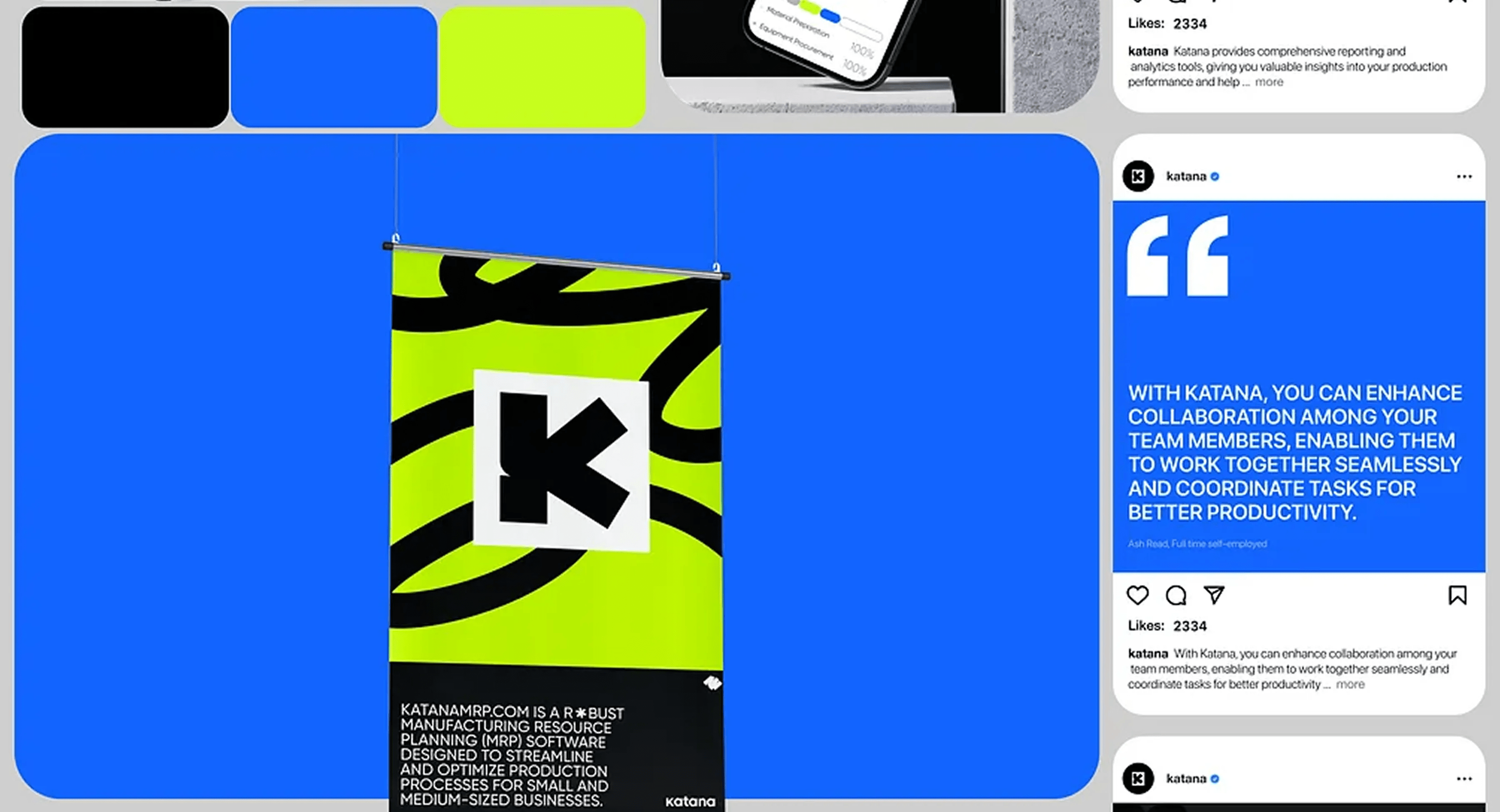 Katana Manufacturing Solutions: logo design, visual identity