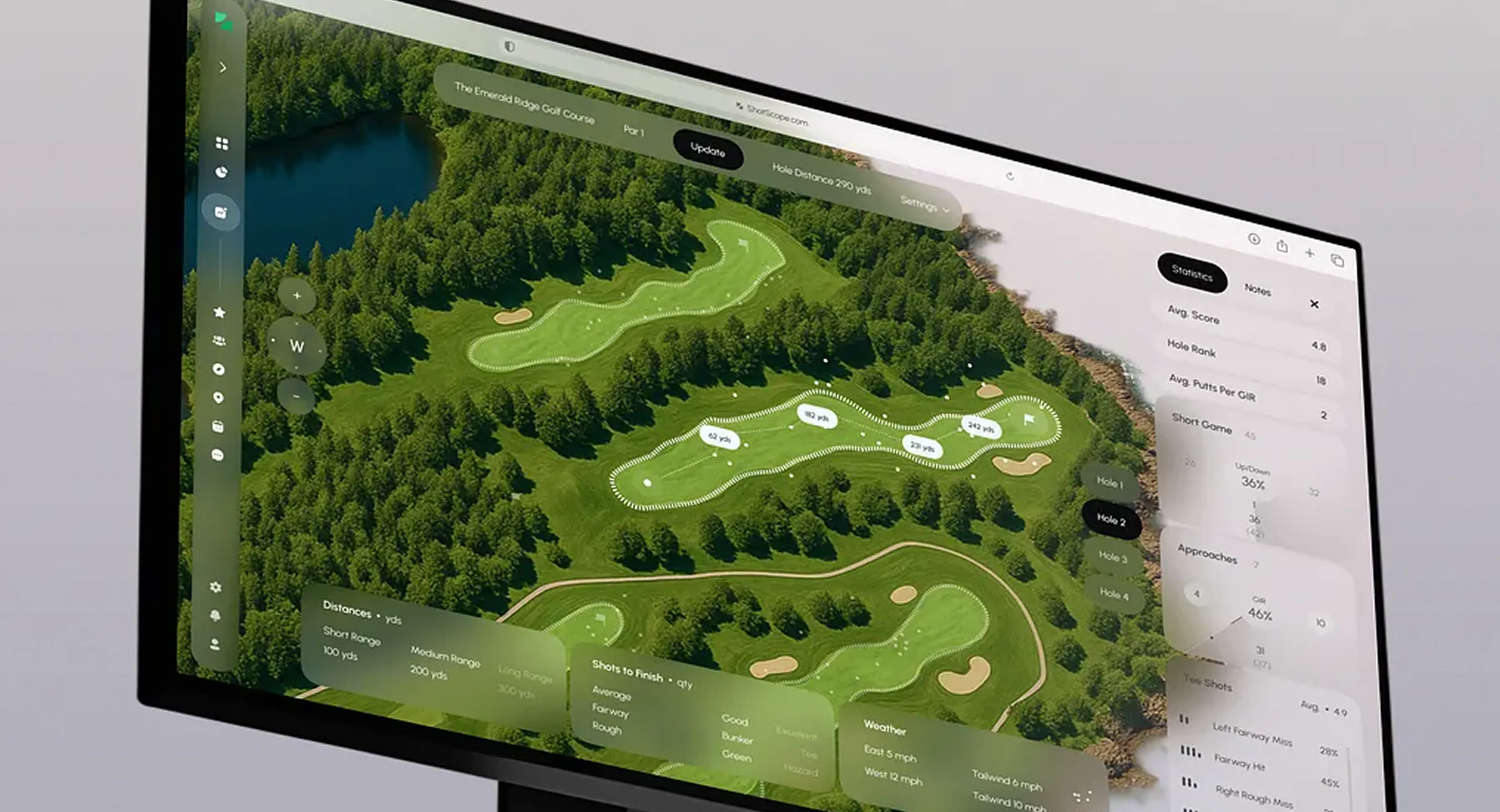 ShotScope - Golf App Dashboard