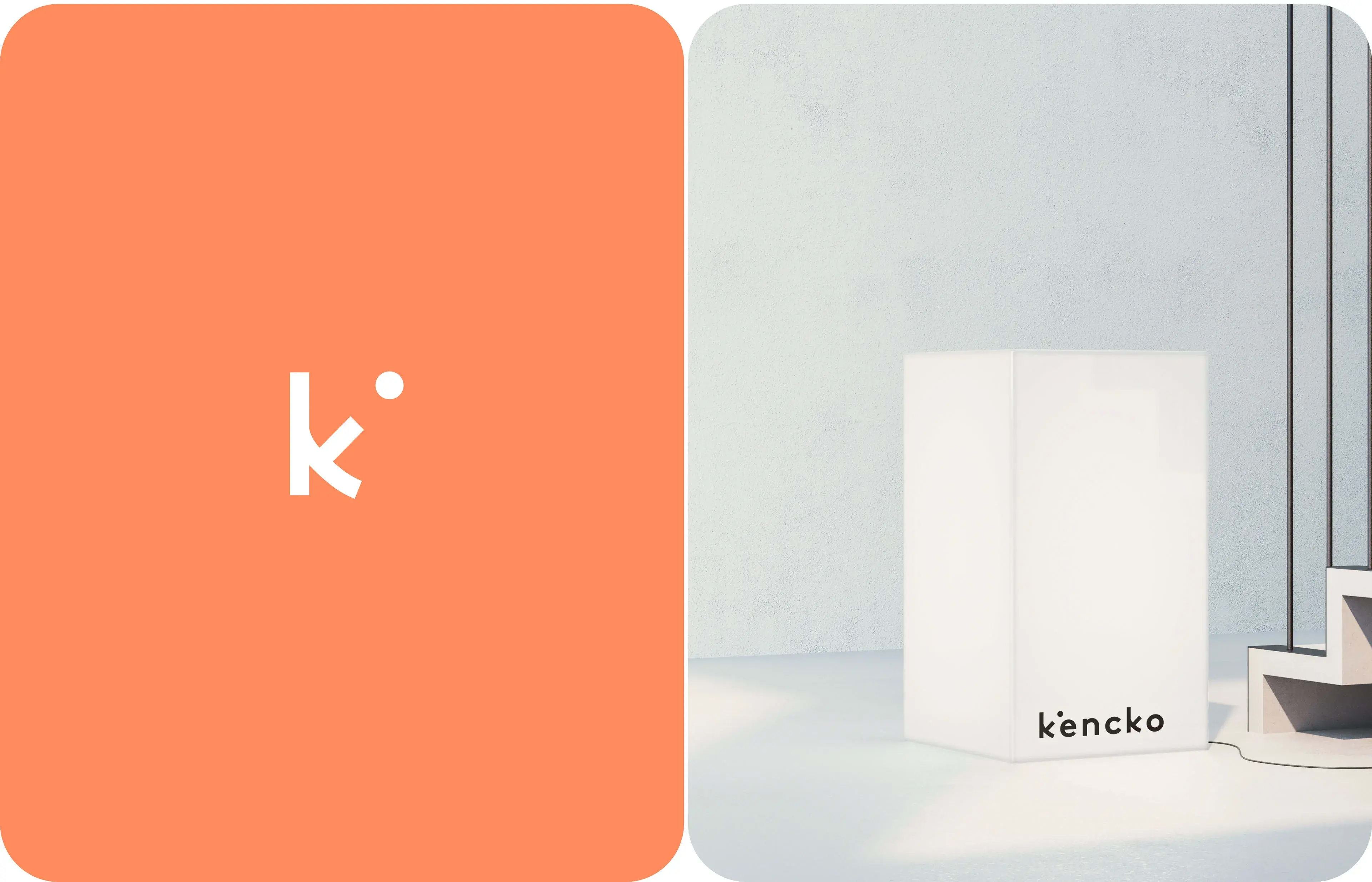 Orange Kenko mobile app UI graphic featuring a meter-like element.