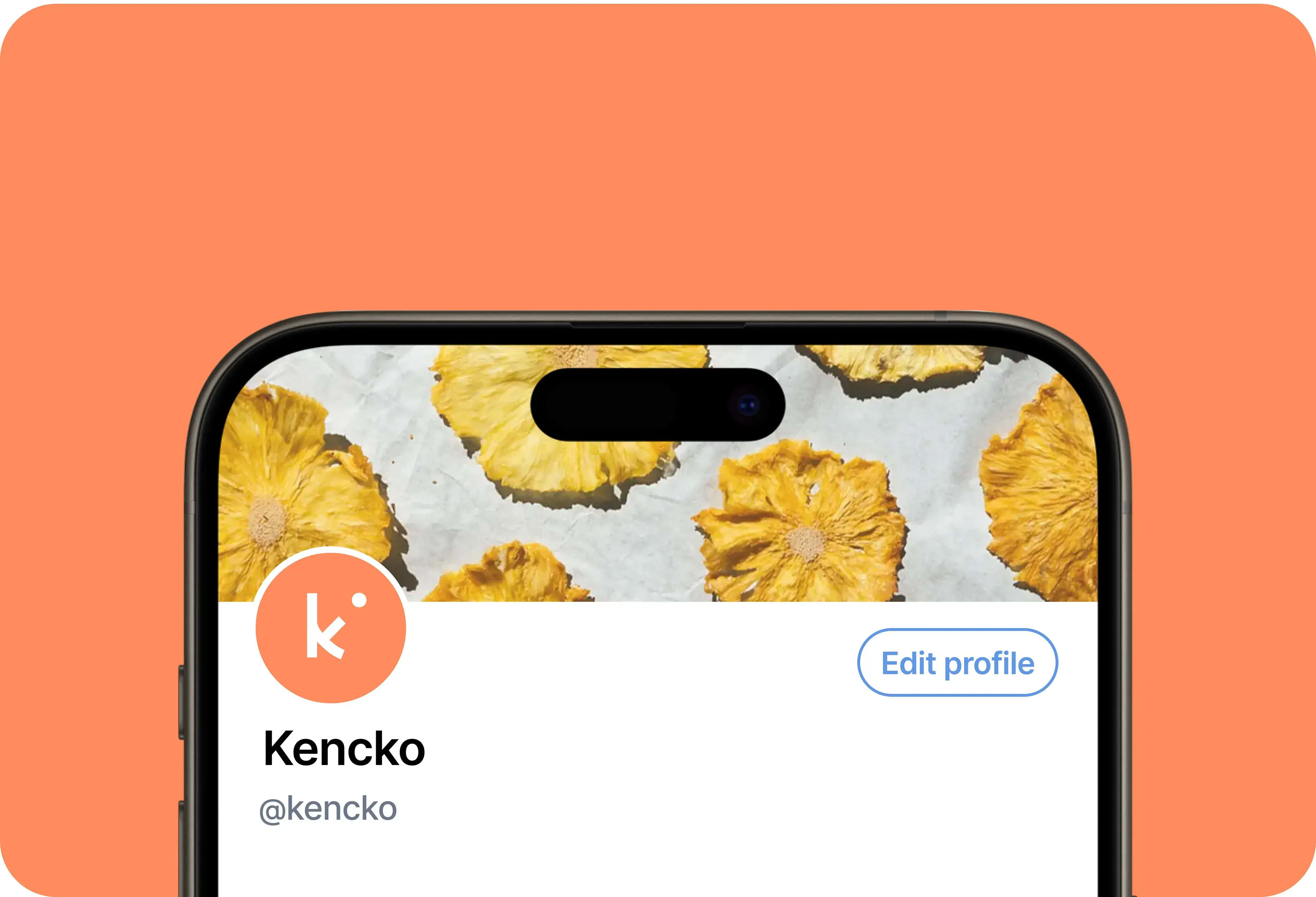 Screenshot of the Kencko mobile app UI, showing the profile screen with 'Edit profile'.